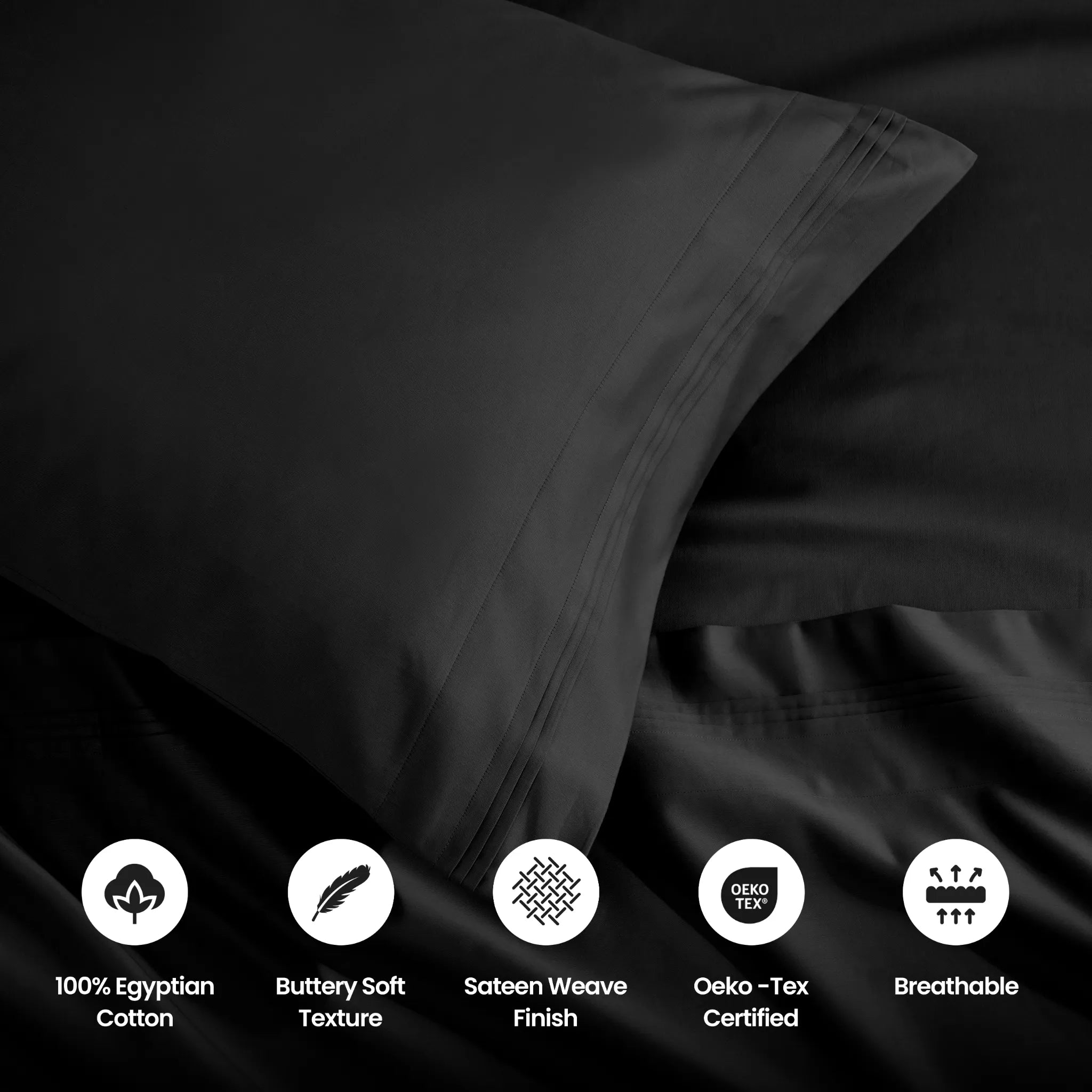 Egyptian Cotton 1500 Thread Count Solid 2 Piece Pillowcase Set - Blue Nile Mills