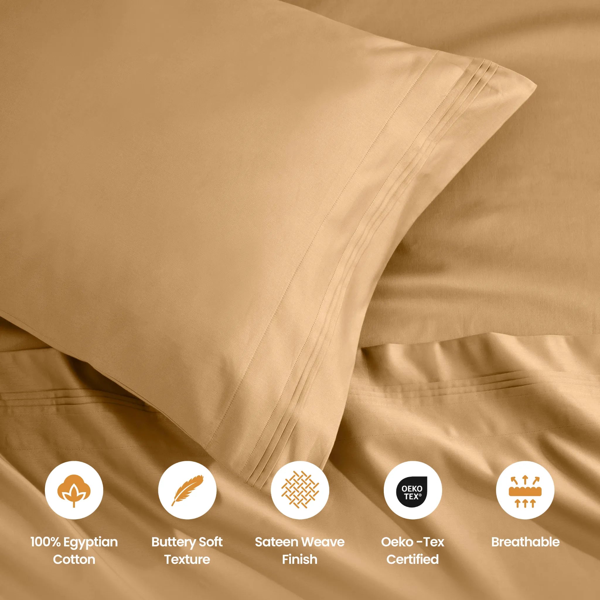 Egyptian Cotton 1500 Thread Count Solid 2 Piece Pillowcase Set - Blue Nile Mills