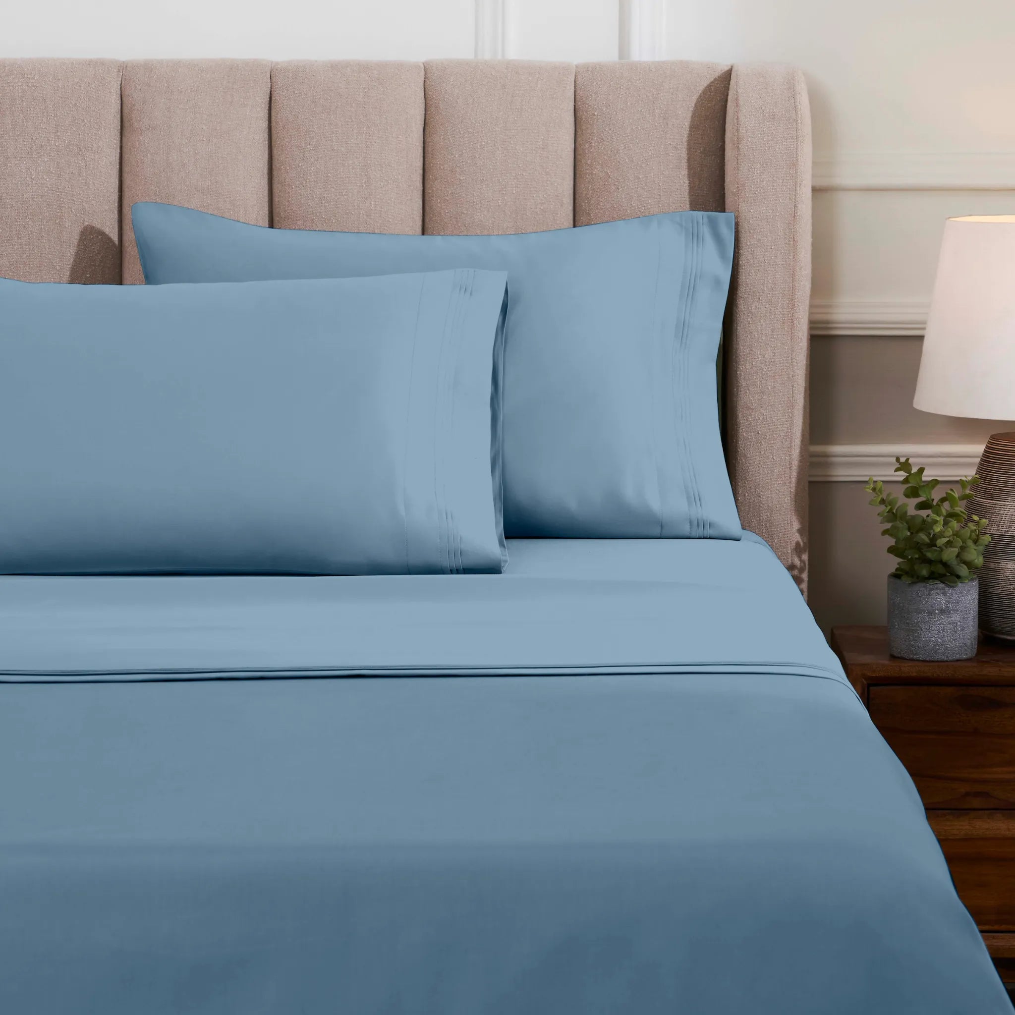 Egyptian Cotton 1500 Thread Count Solid 2 Piece Pillowcase Set - Blue Nile Mills