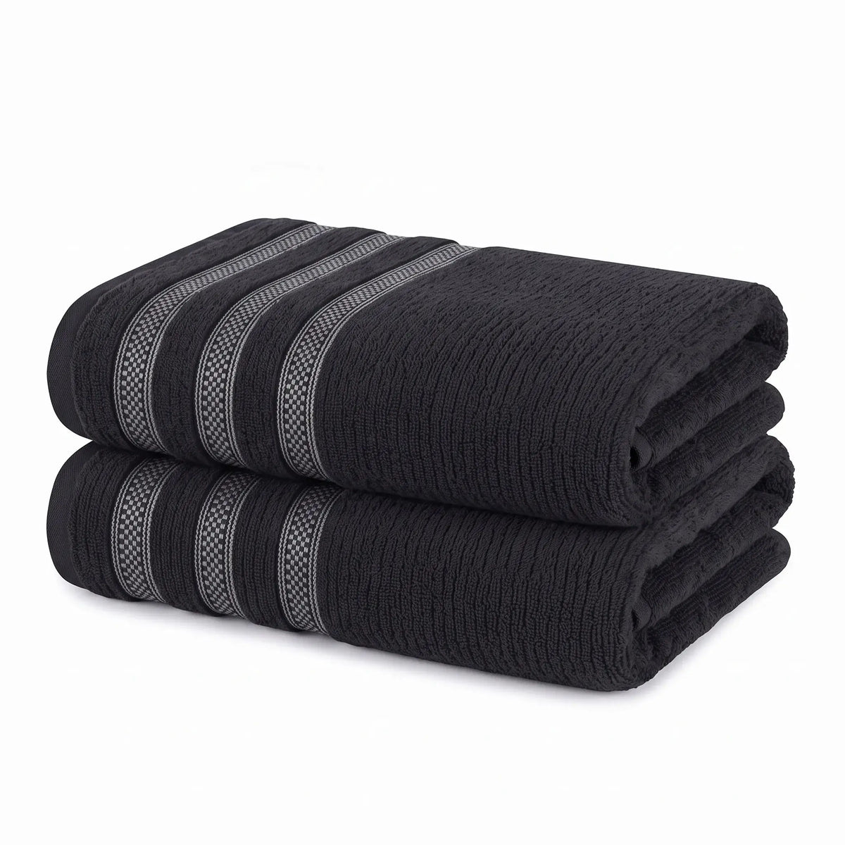 Brea Ribbed Zero Twist Cotton Bath Towels, Set of 2