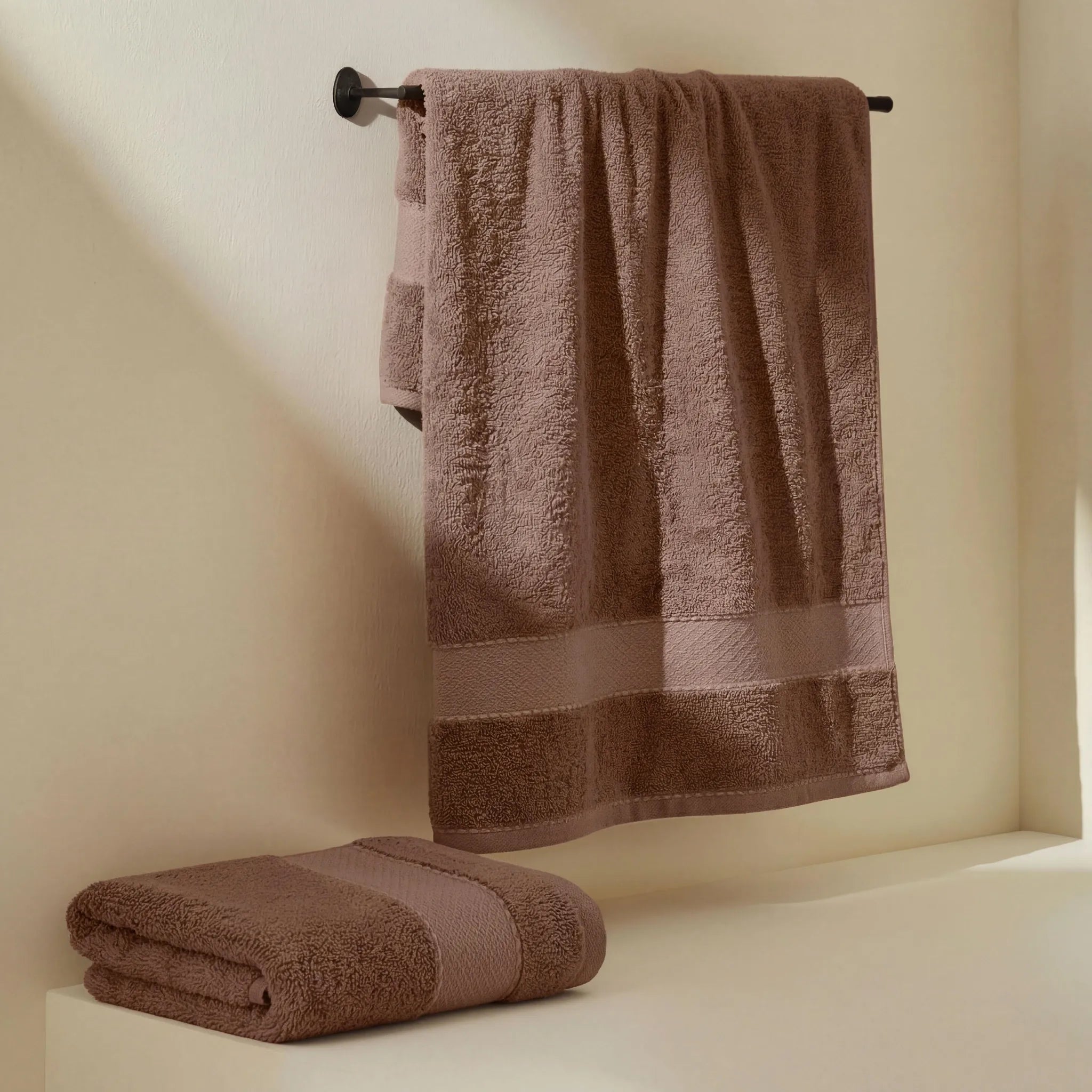 BNM 2 Piece Cotton Plush Bath Towel Set Giza