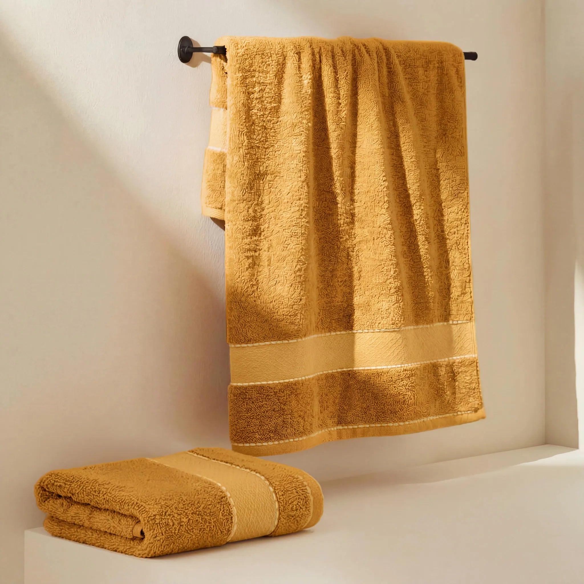 BNM 2 Piece Cotton Plush Bath Towel Set Giza