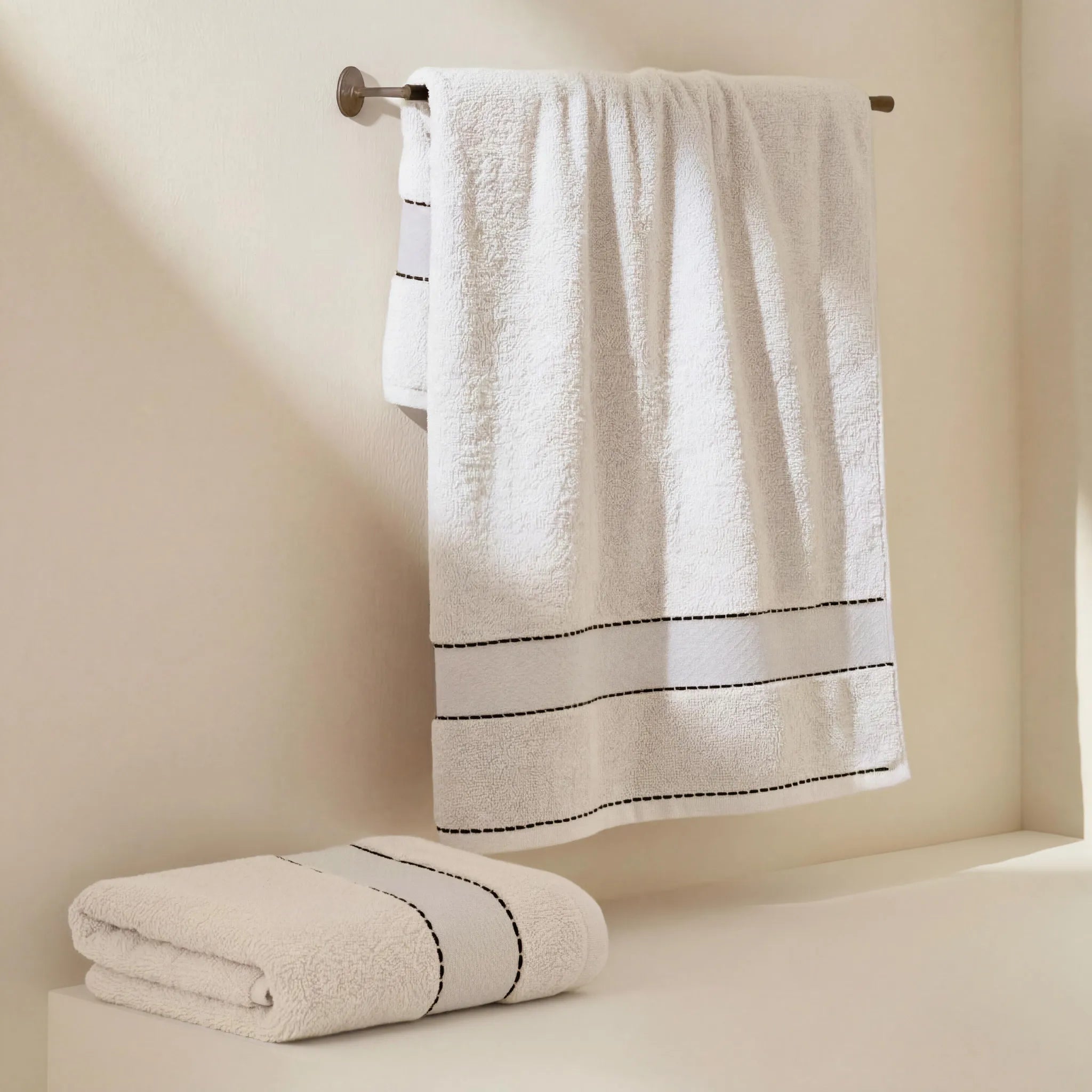 BNM 2 Piece Cotton Plush Bath Towel Set Giza
