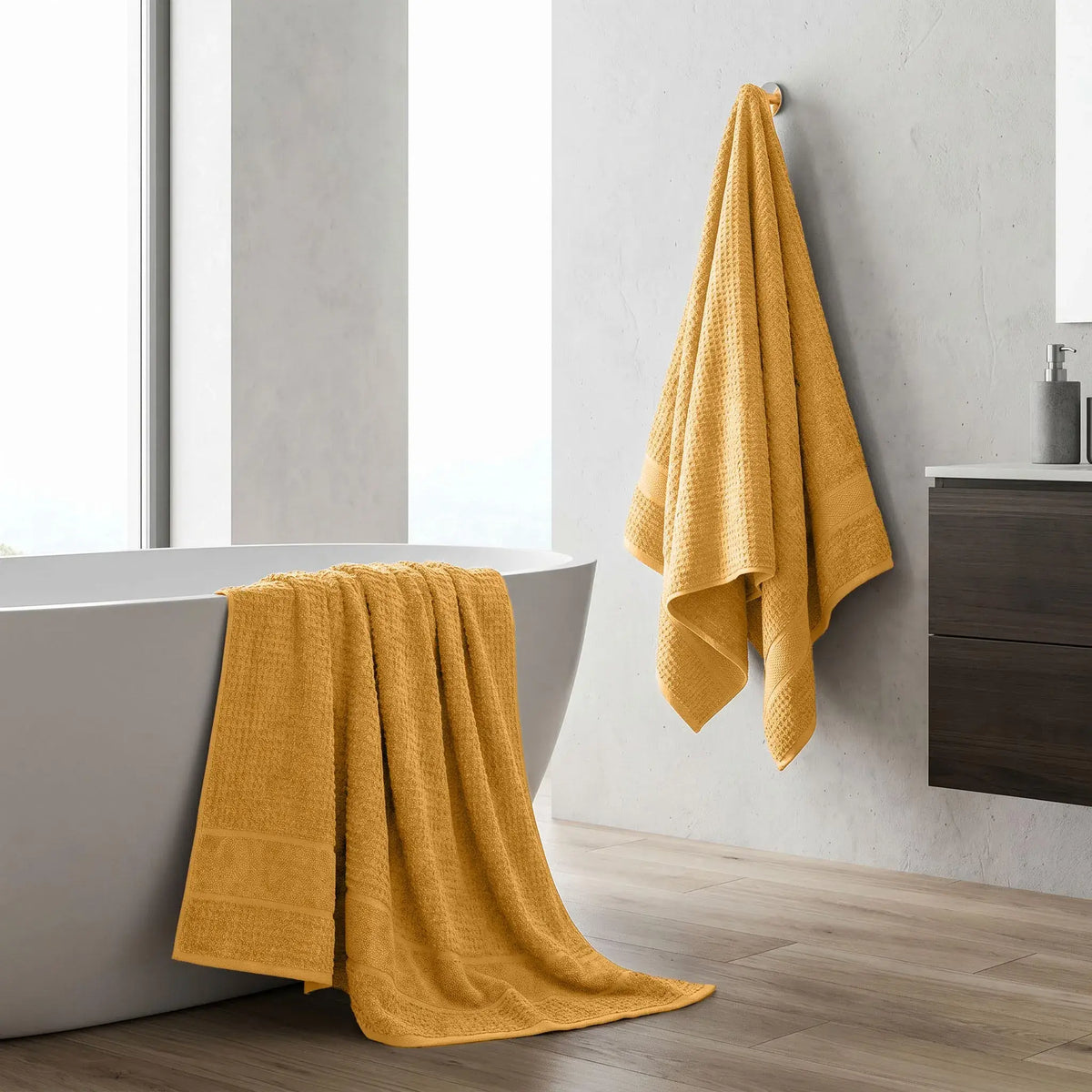 Superior Napa Cotton Absorbent Medium Weight Bath Towels, Set of 2