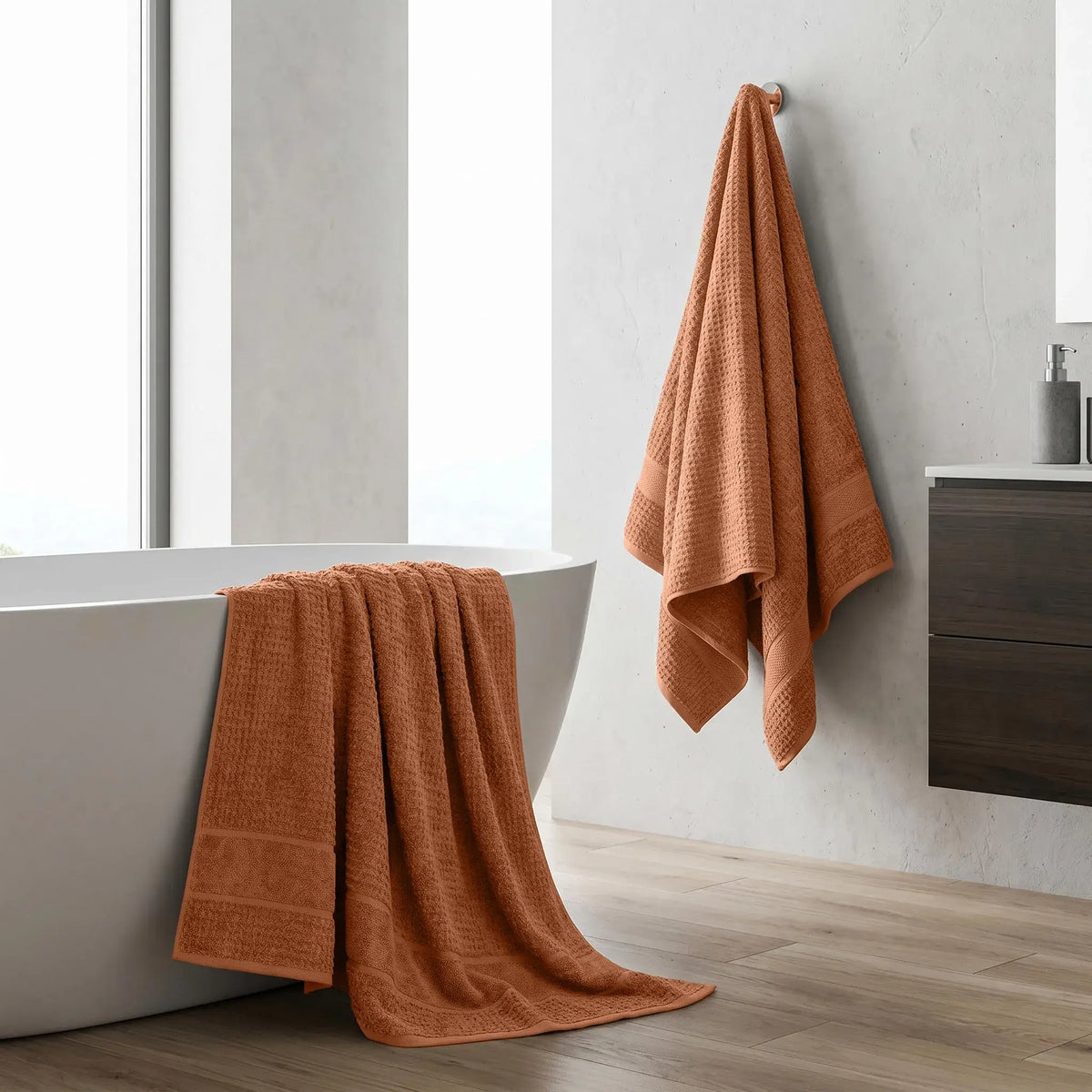 Superior Napa Cotton Absorbent Medium Weight Bath Towels, Set of 2