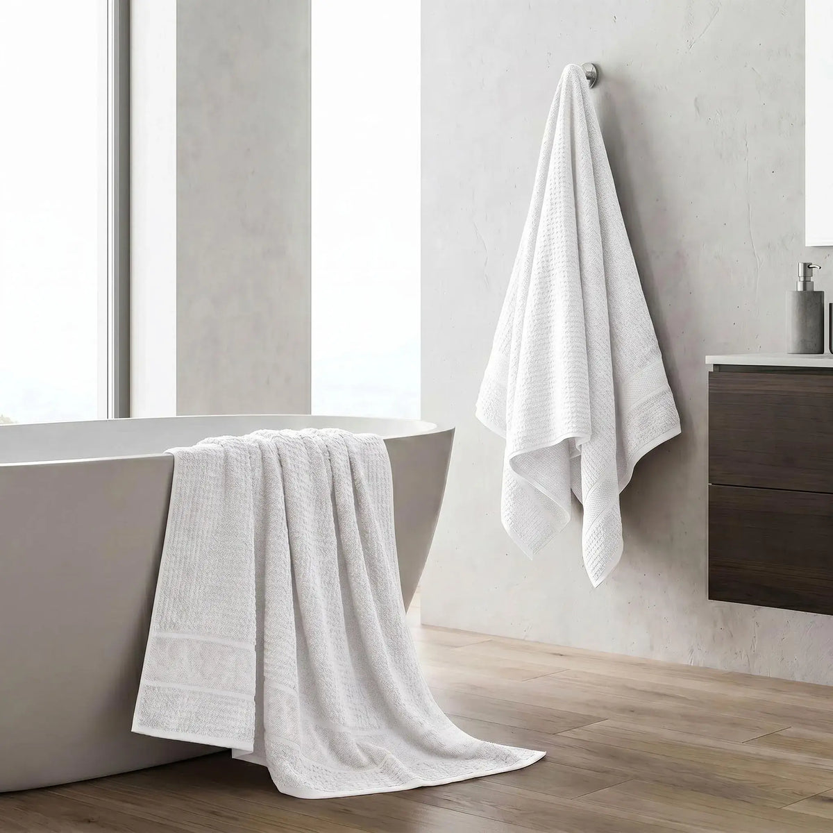 Superior Napa Cotton Absorbent Medium Weight Bath Towels, Set of 2