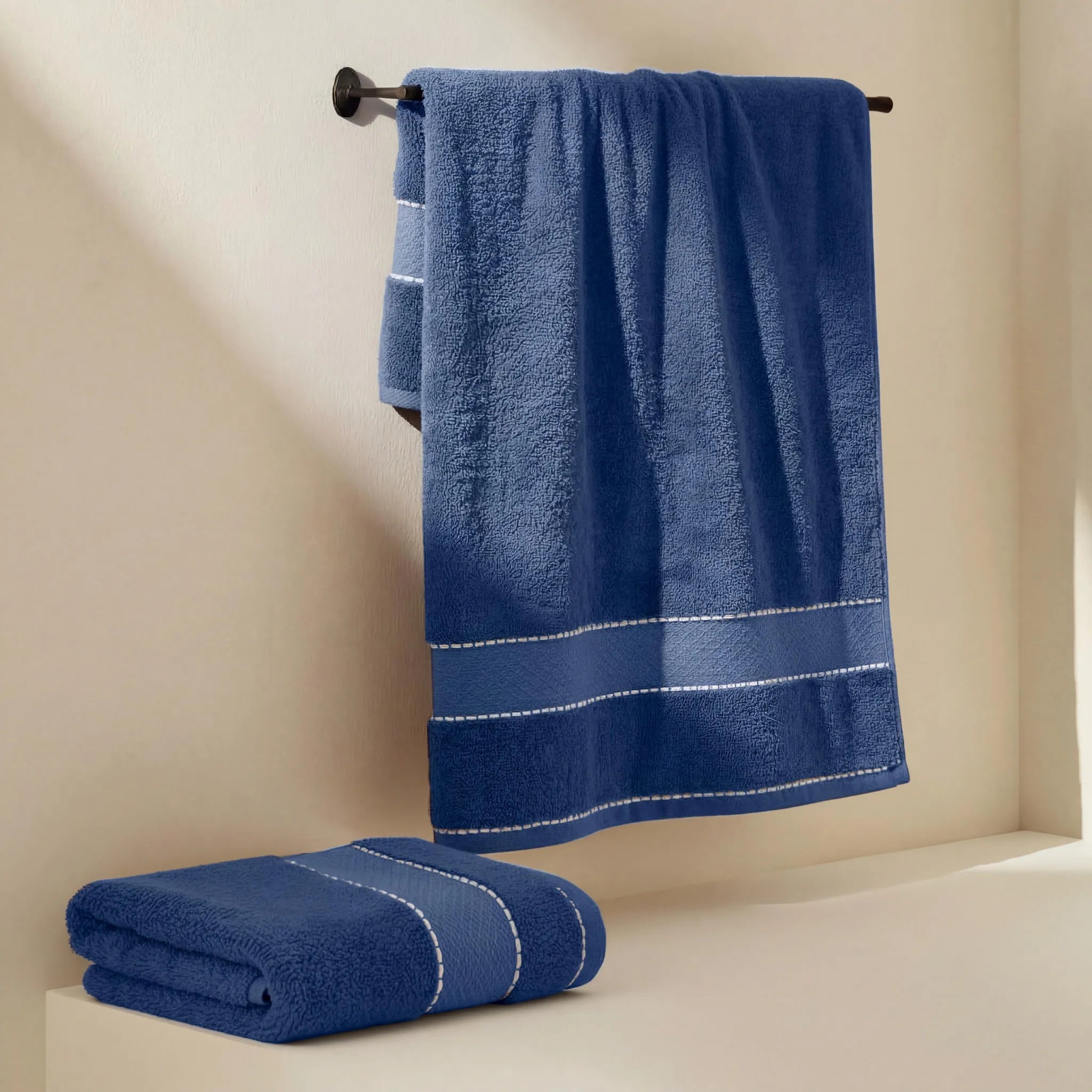 BNM 2 Piece Cotton Plush Bath Towel Set Giza