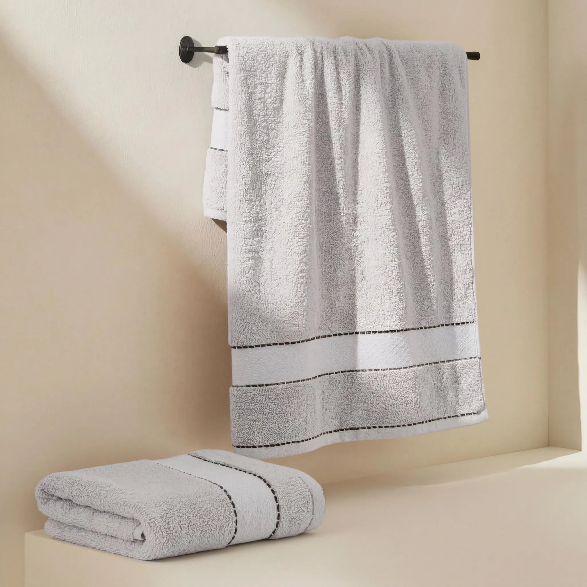 BNM 2 Piece Cotton Plush Bath Towel Set Giza