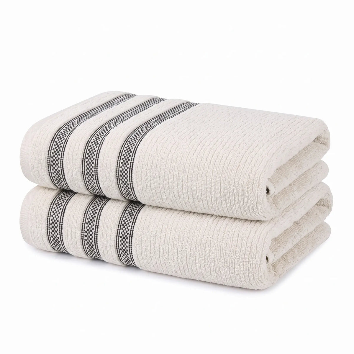 Brea Ribbed Zero Twist Cotton Bath Towels, Set of 2