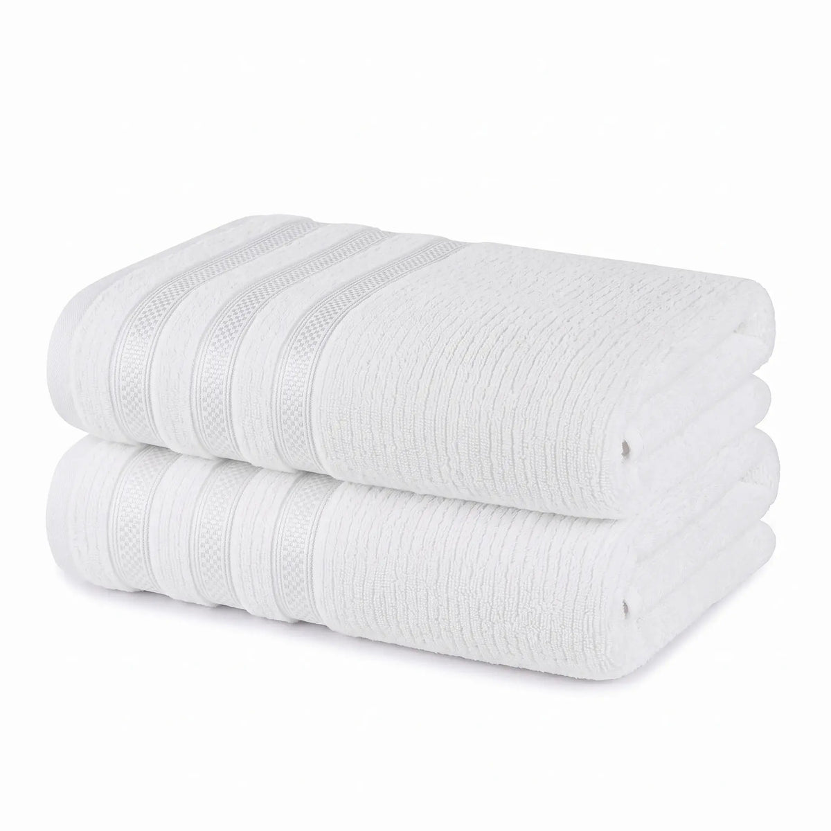 Brea Ribbed Zero Twist Cotton Bath Towels, Set of 2