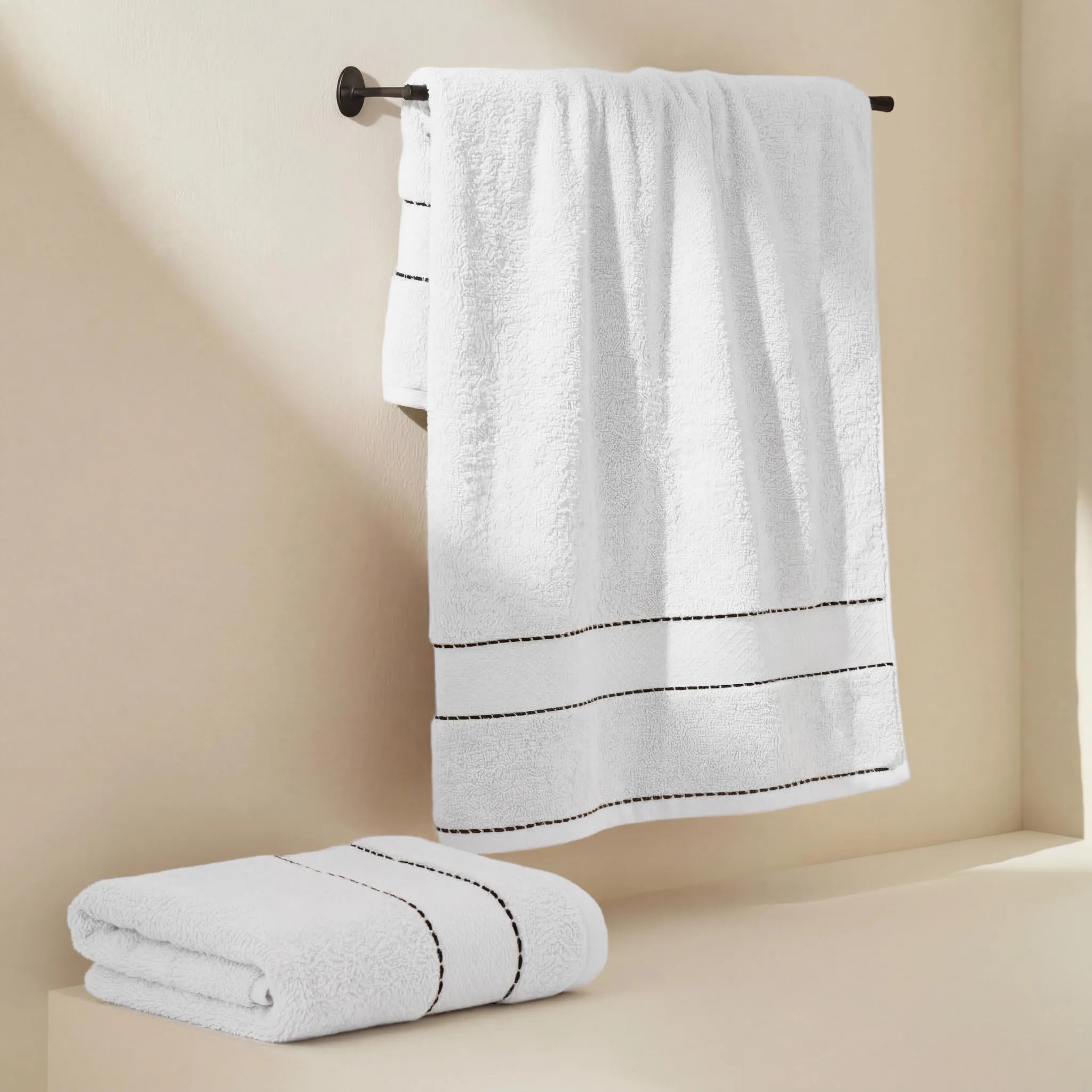 BNM 2 Piece Cotton Plush Bath Towel Set Giza