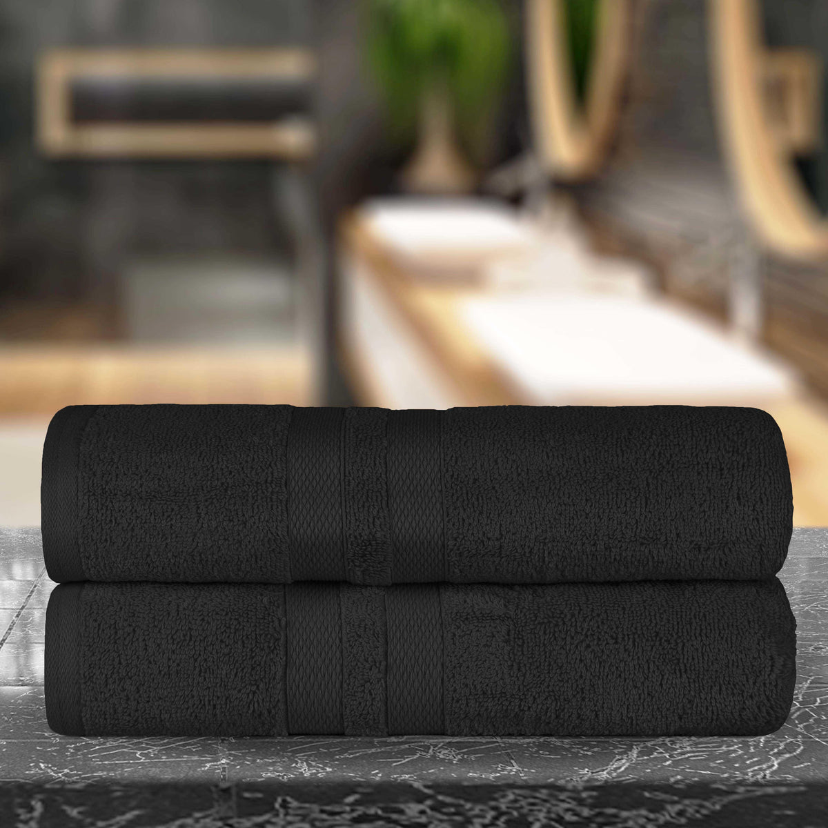 Ultra Soft Cotton Absorbent Solid Assorted 2 Piece Bath Sheet Set - Blue Nile Mills