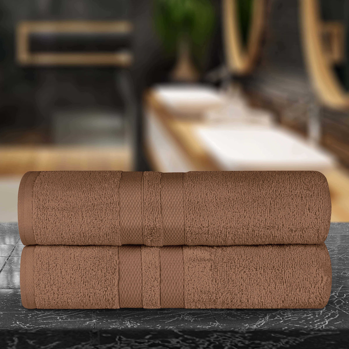 Ultra Soft Cotton Absorbent Solid Assorted 2 Piece Bath Sheet Set - Blue Nile Mills