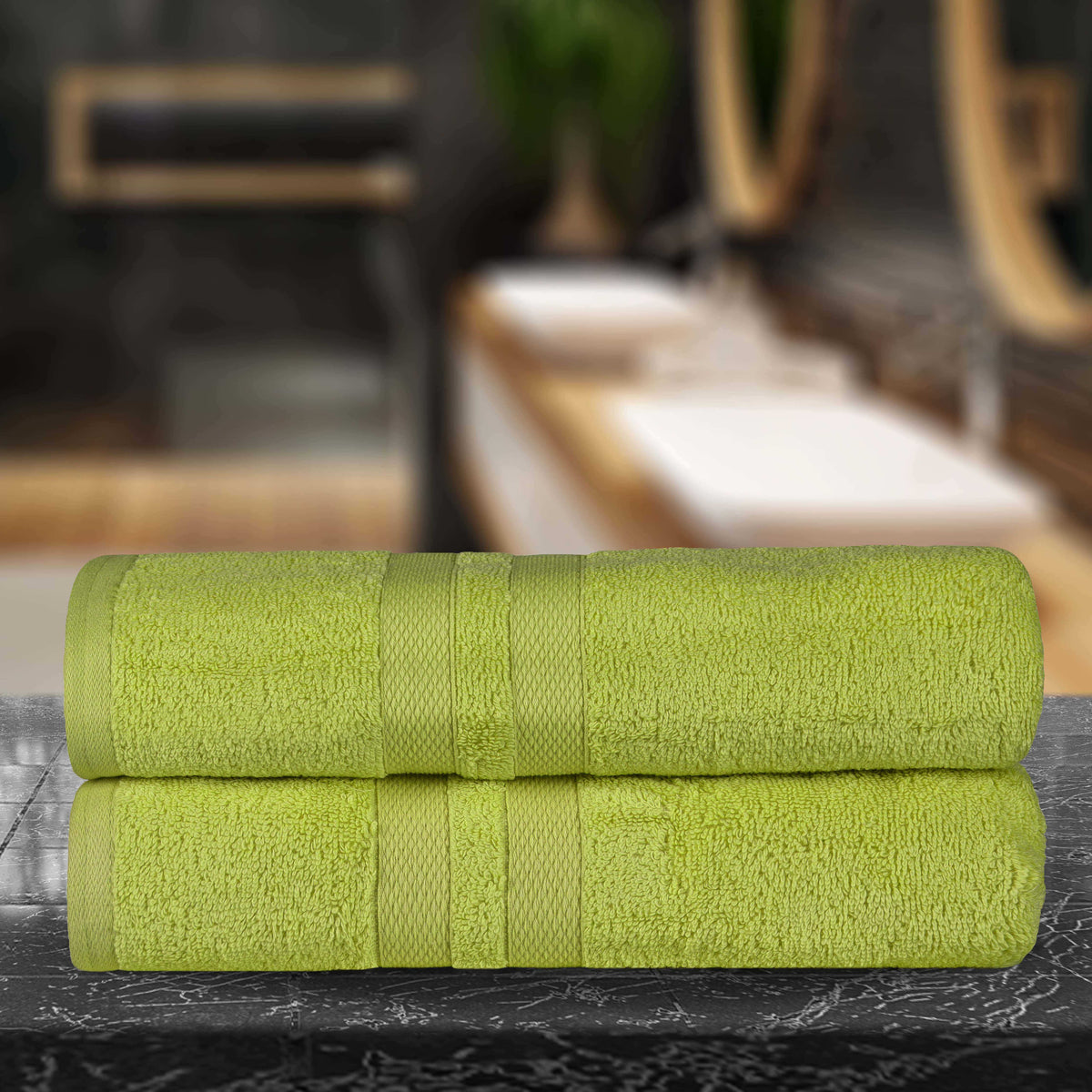 Ultra Soft Cotton Absorbent Solid Assorted 2 Piece Bath Sheet Set - Blue Nile Mills