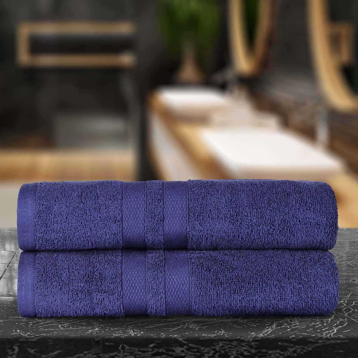 Ultra Soft Cotton Absorbent Solid Assorted 2 Piece Bath Sheet Set - Blue Nile Mills