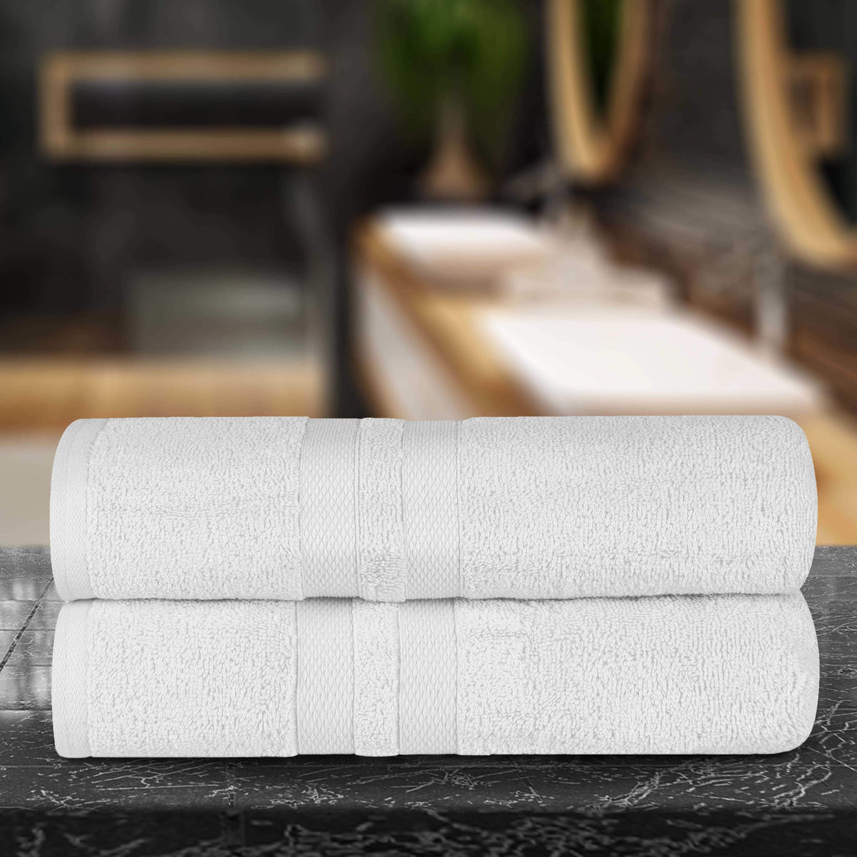 Ultra Soft Cotton Absorbent Solid Assorted 2 Piece Bath Sheet Set - Blue Nile Mills