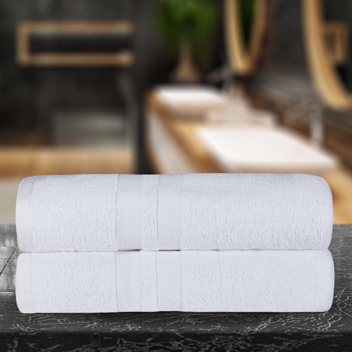 Ultra Soft Cotton Absorbent Solid Assorted 2 Piece Bath Sheet Set - Blue Nile Mills