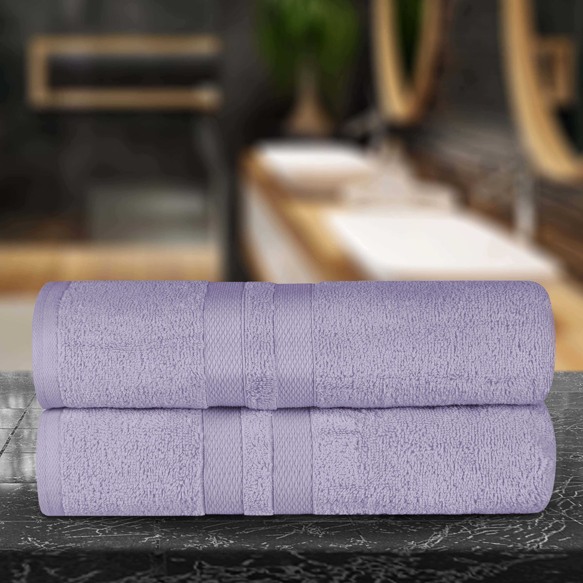 Ultra Soft Cotton Absorbent Solid Assorted 2 Piece Bath Sheet Set - Blue Nile Mills