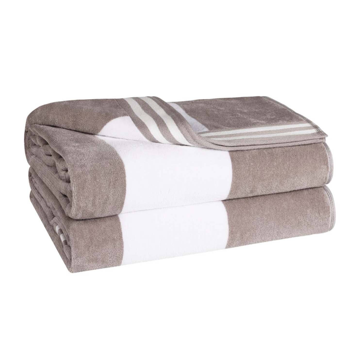 Cabana Stripe Oversized Cotton Beach Towel Set Of 2, 4, 6 - Blue Nile Mills