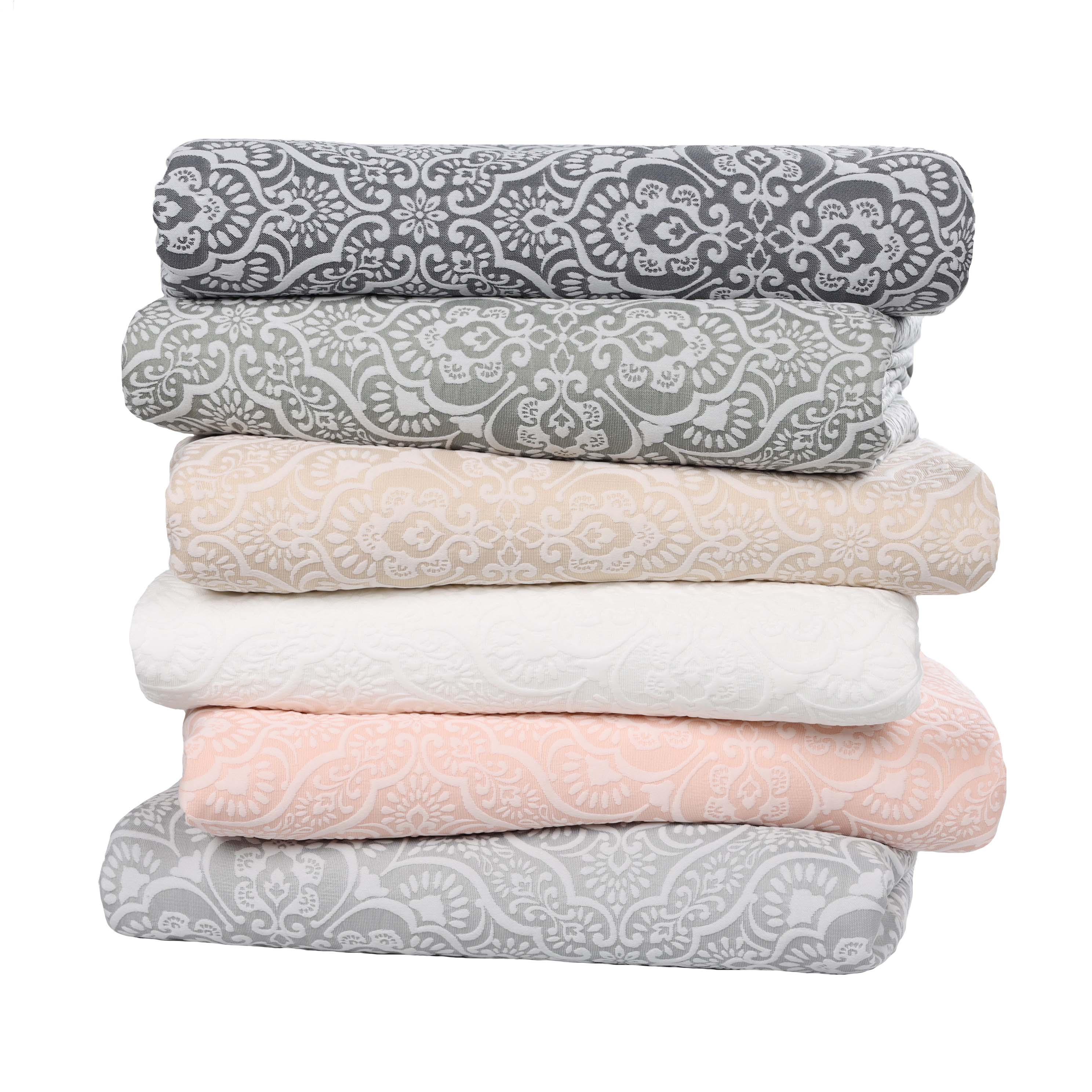 Enzy Medium Weight Floral Matelasse Bedspread and Sham Set - Blue Nile Mills