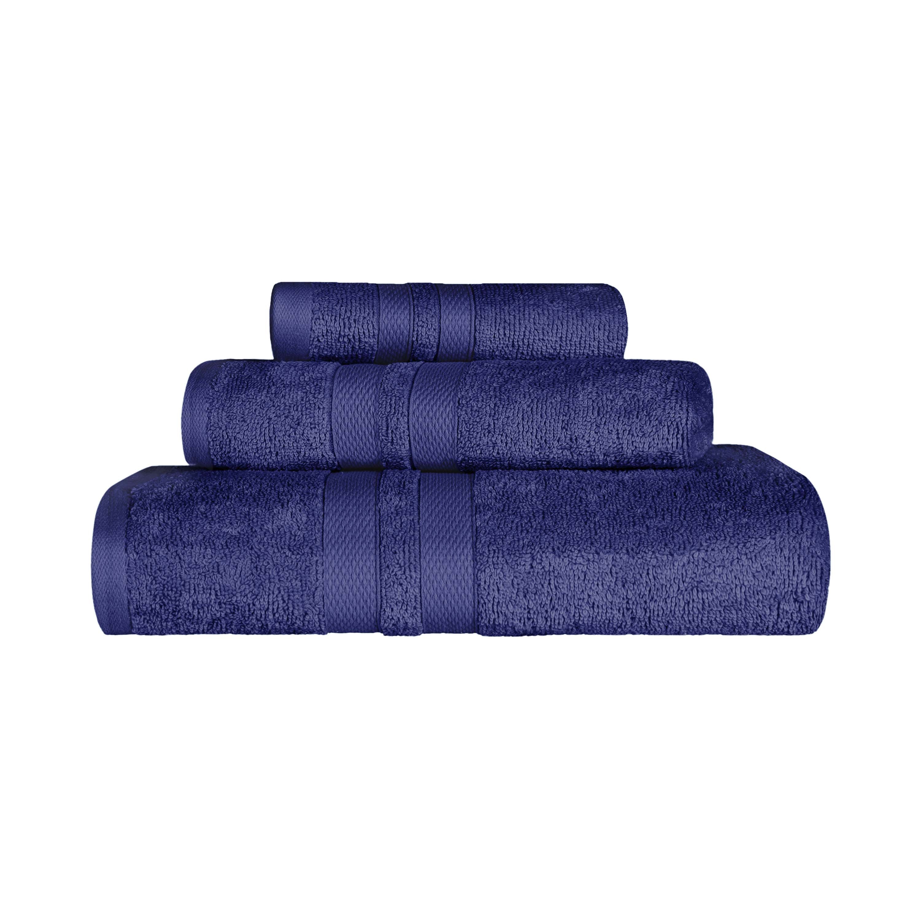 Ultra Soft Cotton Absorbent Solid Assorted 3 Piece Towel Set - Blue Nile Mills