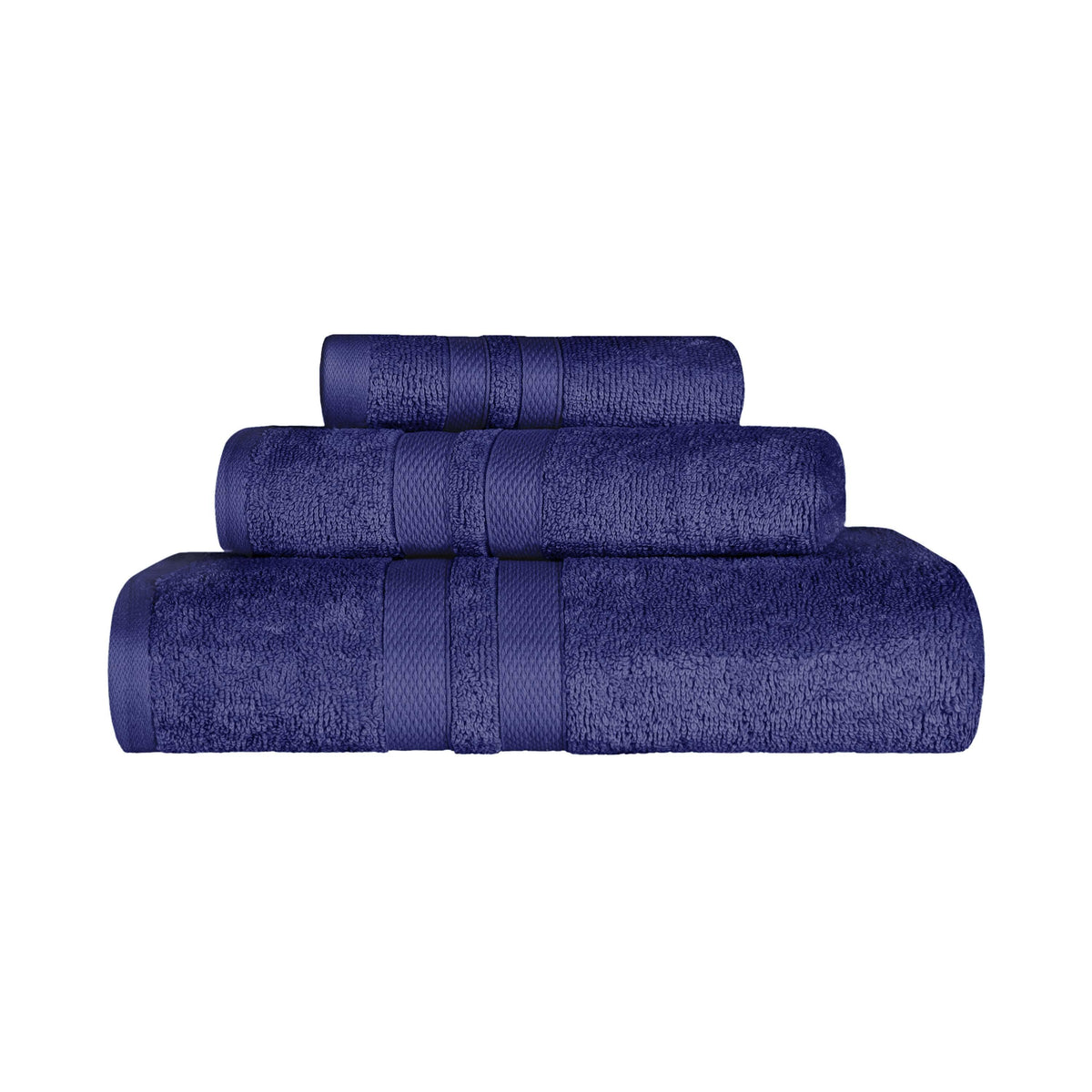 Ultra Soft Cotton Absorbent Solid Assorted 3 Piece Towel Set - Blue Nile Mills