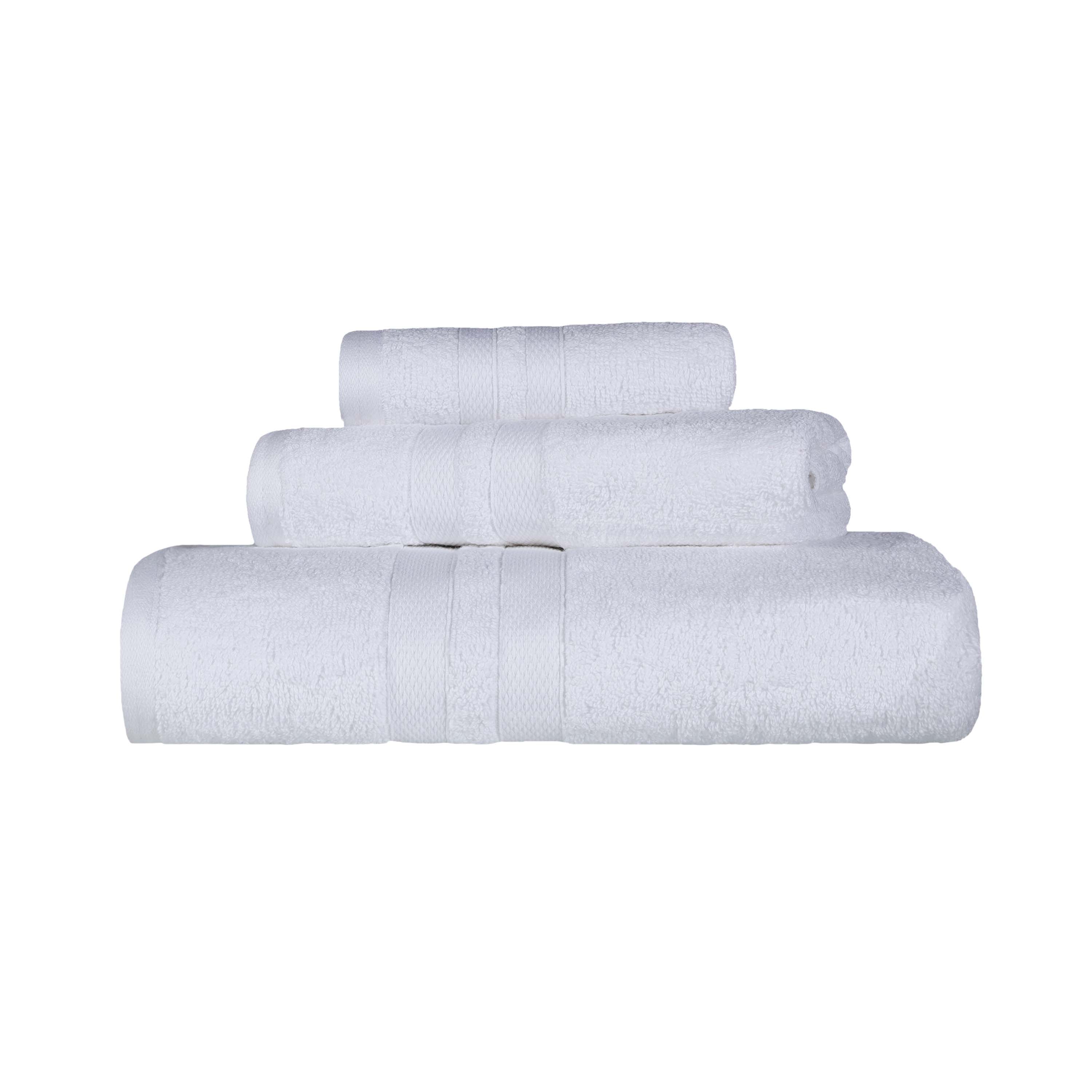 Ultra Soft Cotton Absorbent Solid Assorted 3 Piece Towel Set - Blue Nile Mills