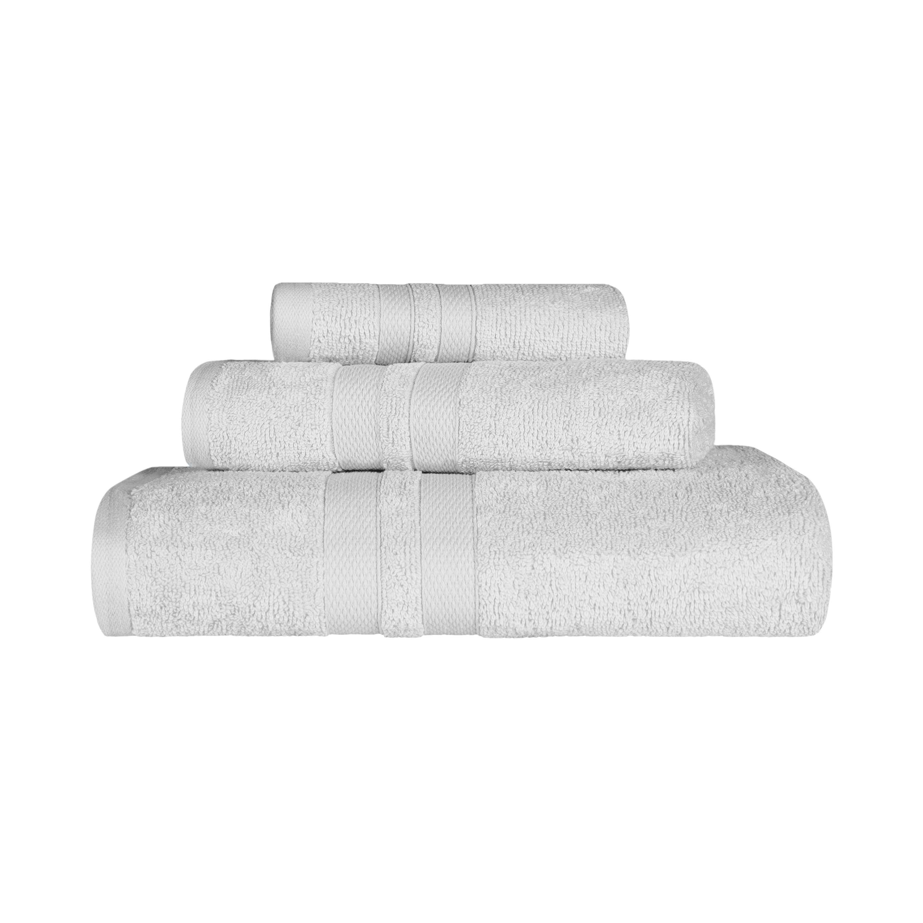 Ultra Soft Cotton Absorbent Solid Assorted 3 Piece Towel Set - Blue Nile Mills