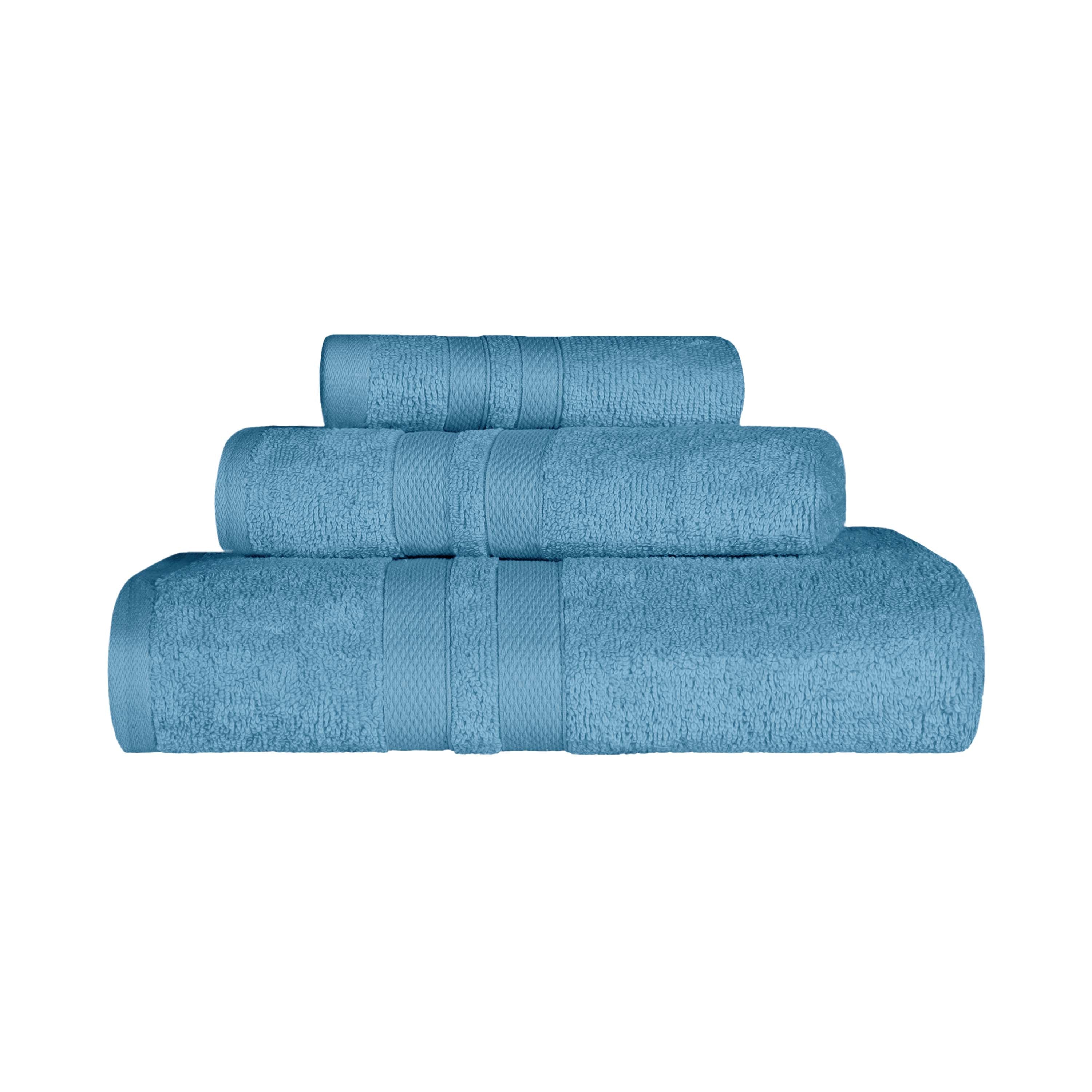 Ultra Soft Cotton Absorbent Solid Assorted 3 Piece Towel Set - Blue Nile Mills