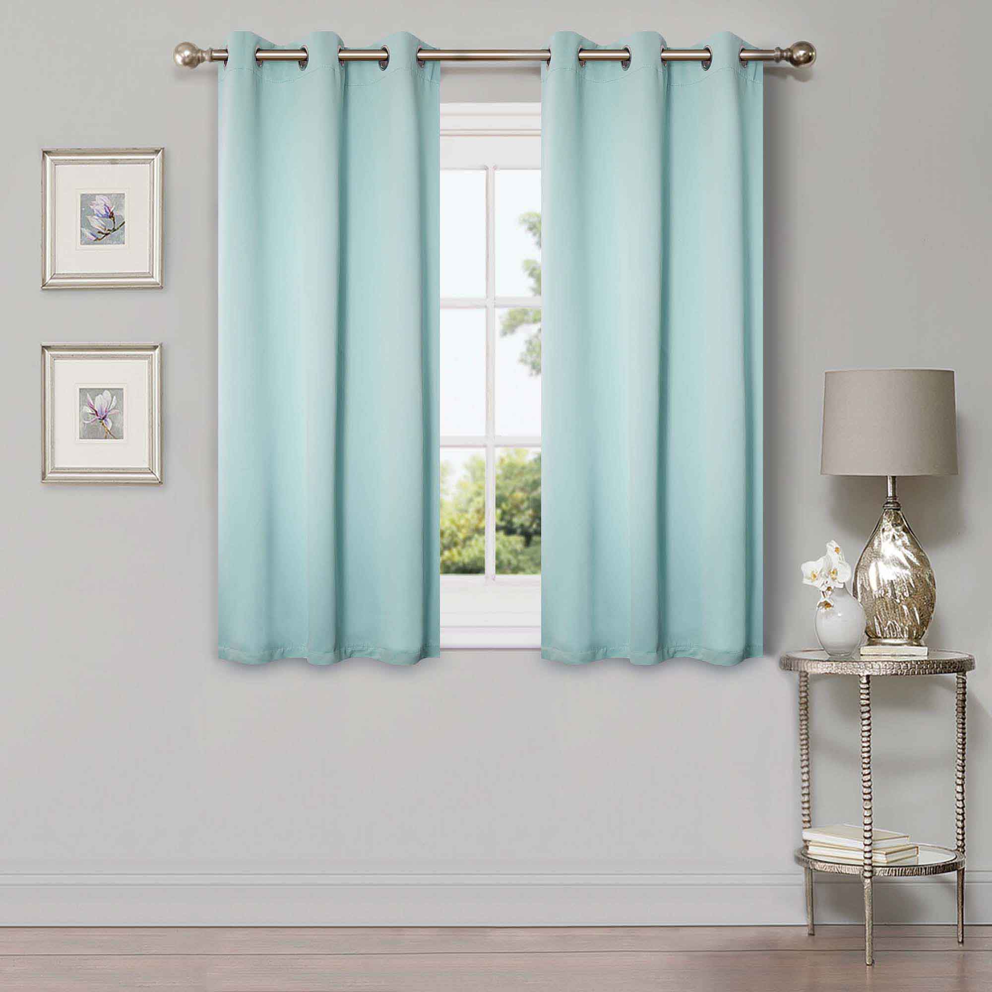 Solid Classic Modern Grommet Blackout Curtain Set - Blue Nile Mills