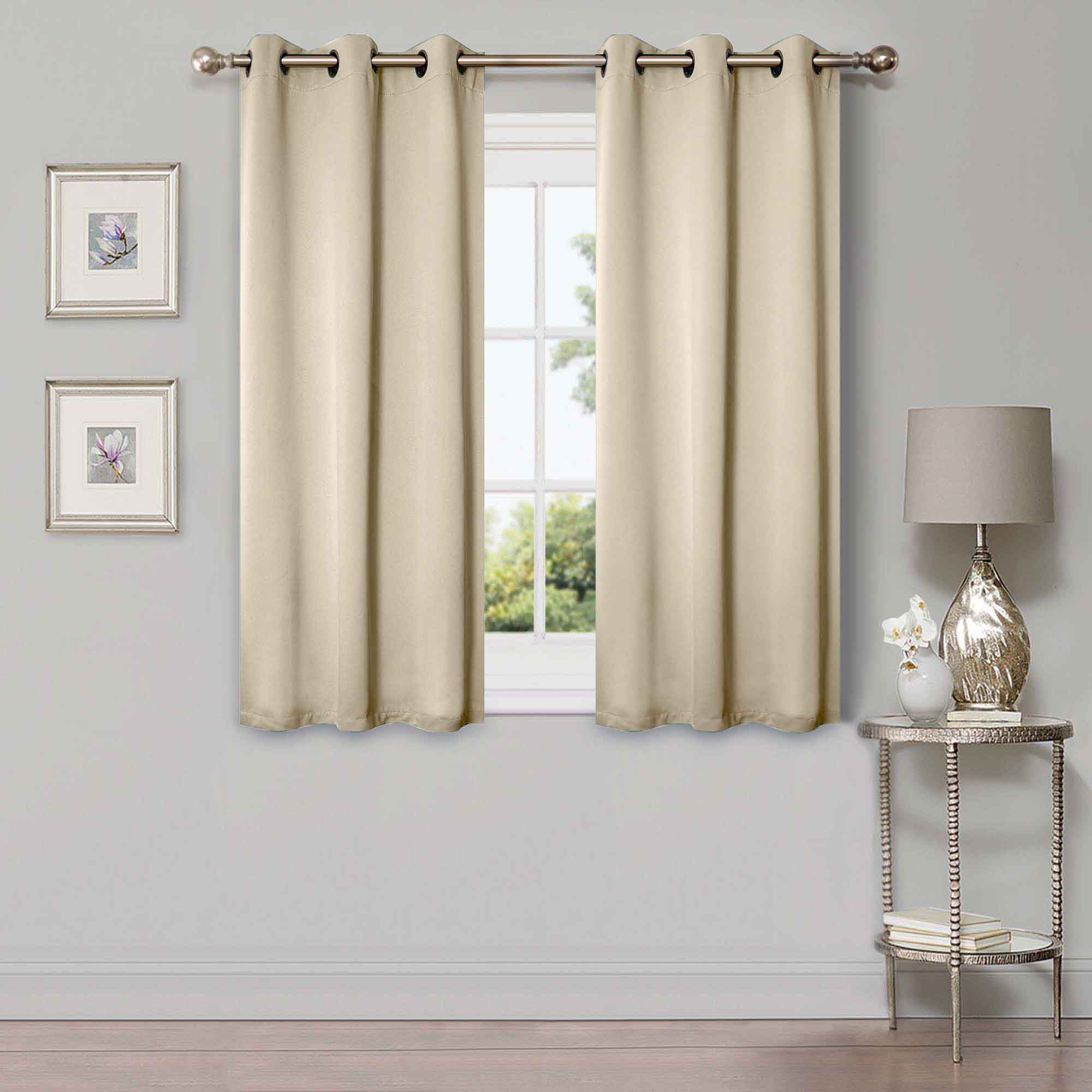 Solid Classic Modern Grommet Blackout Curtain Set - Blue Nile Mills