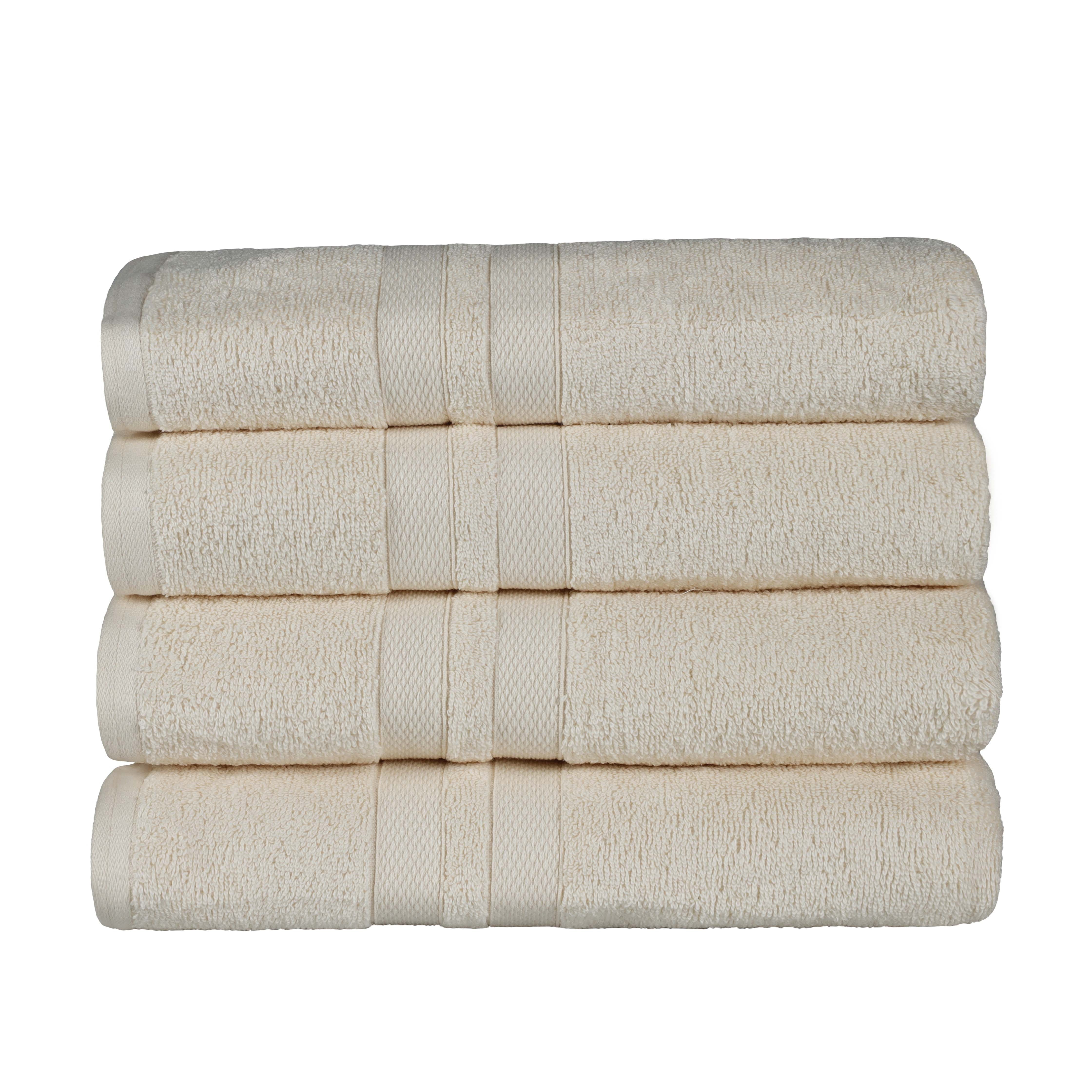 Ultra Soft Cotton Absorbent Solid Assorted 4-Piece Bath Towel Set - Blue Nile Mills