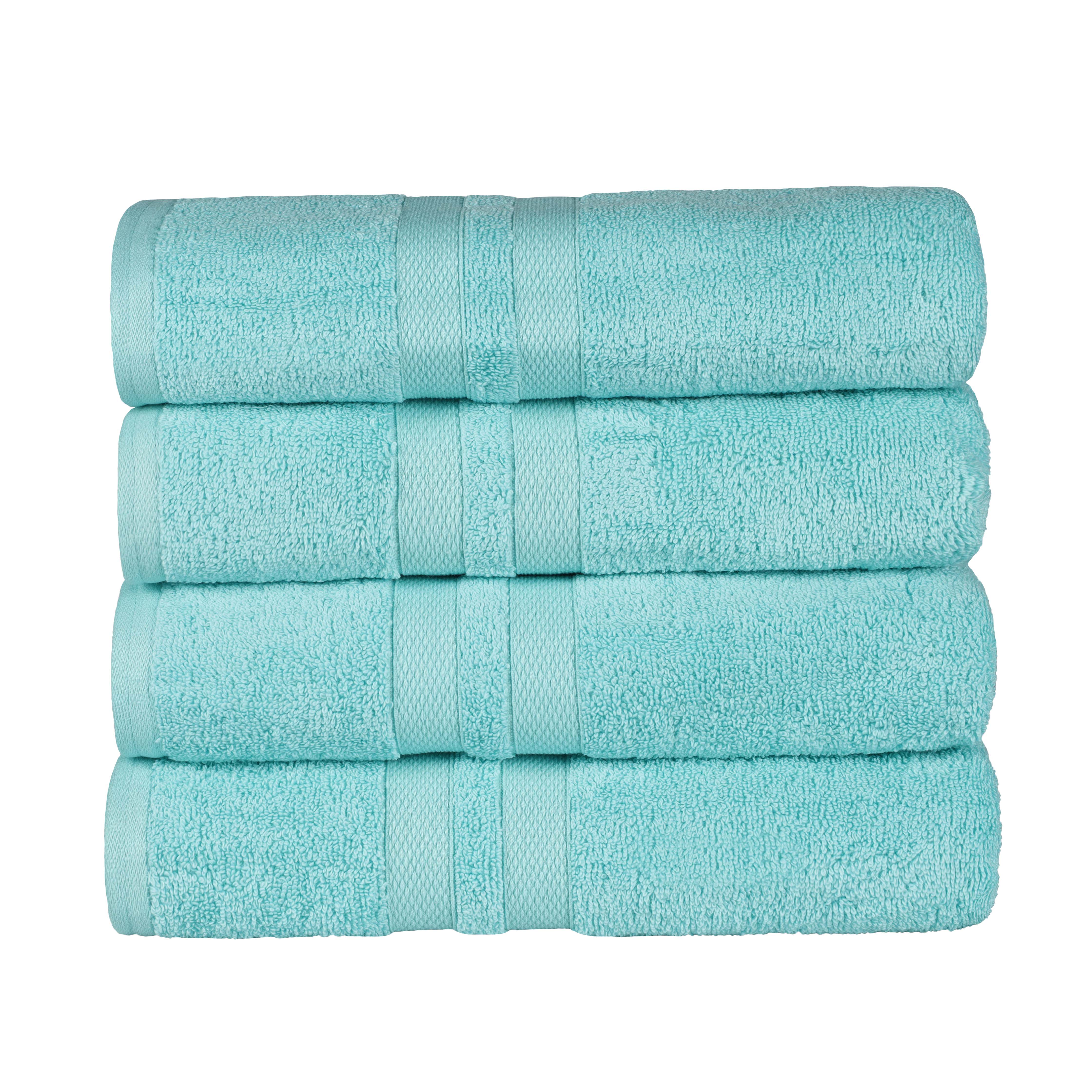 Ultra Soft Cotton Absorbent Solid Assorted 4-Piece Bath Towel Set - Blue Nile Mills