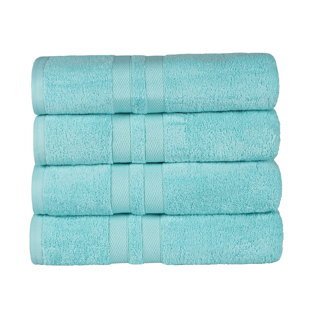 Ultra Soft Cotton Absorbent Solid Assorted 4-Piece Bath Towel Set - Blue Nile Mills