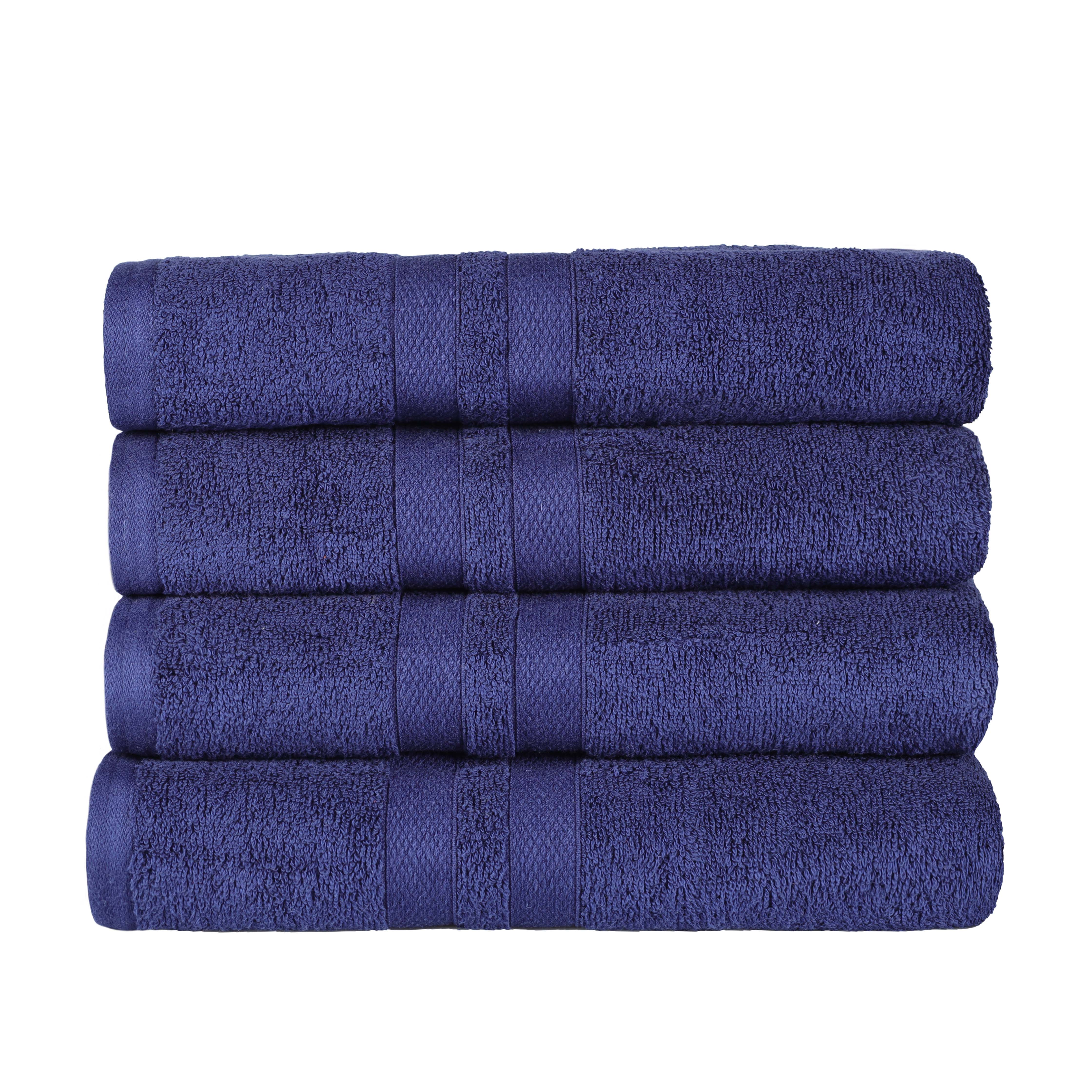 Ultra Soft Cotton Absorbent Solid Assorted 4-Piece Bath Towel Set - Blue Nile Mills