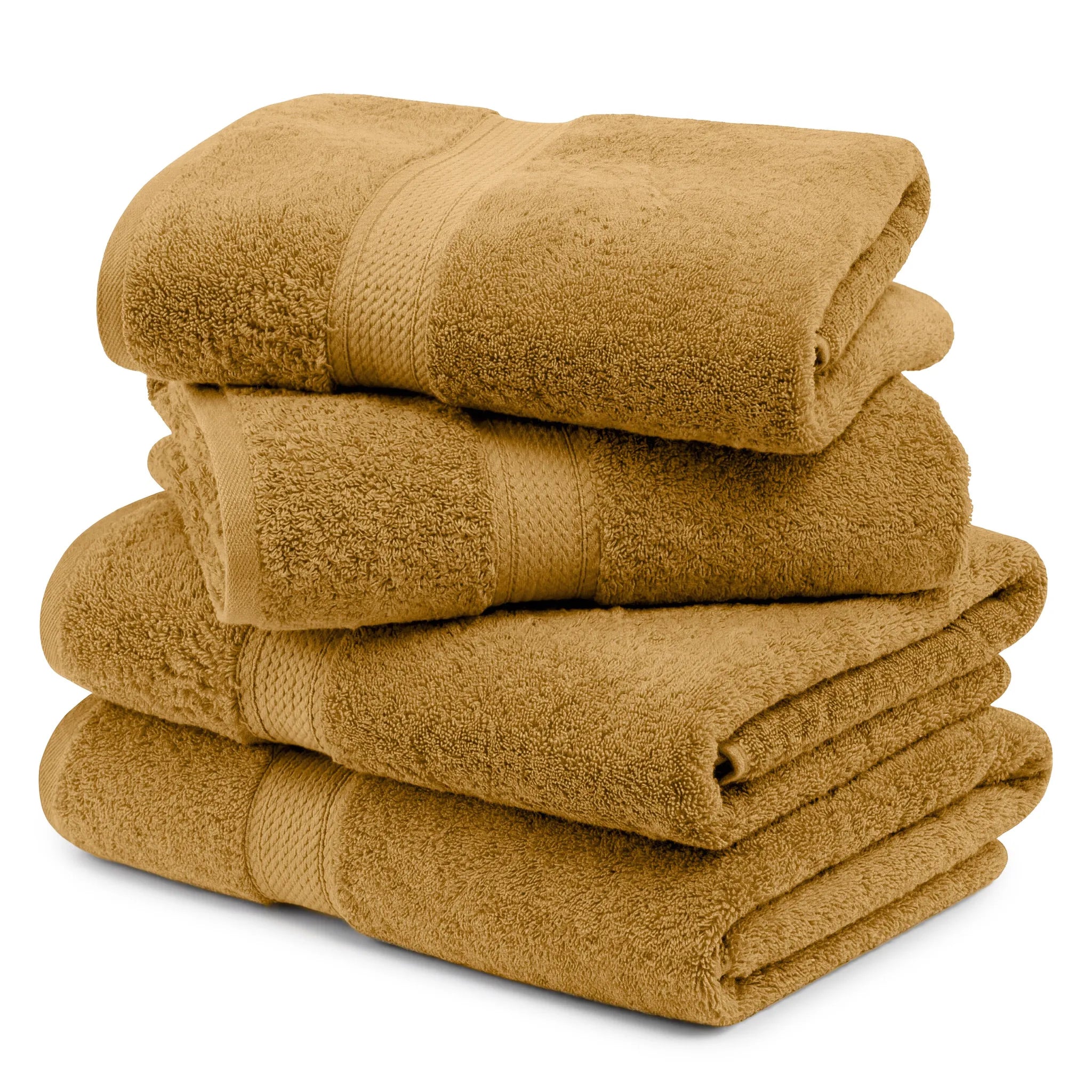 Egyptian Cotton Pile Plush Heavyweight Soft 4 Piece Bath Towel Set