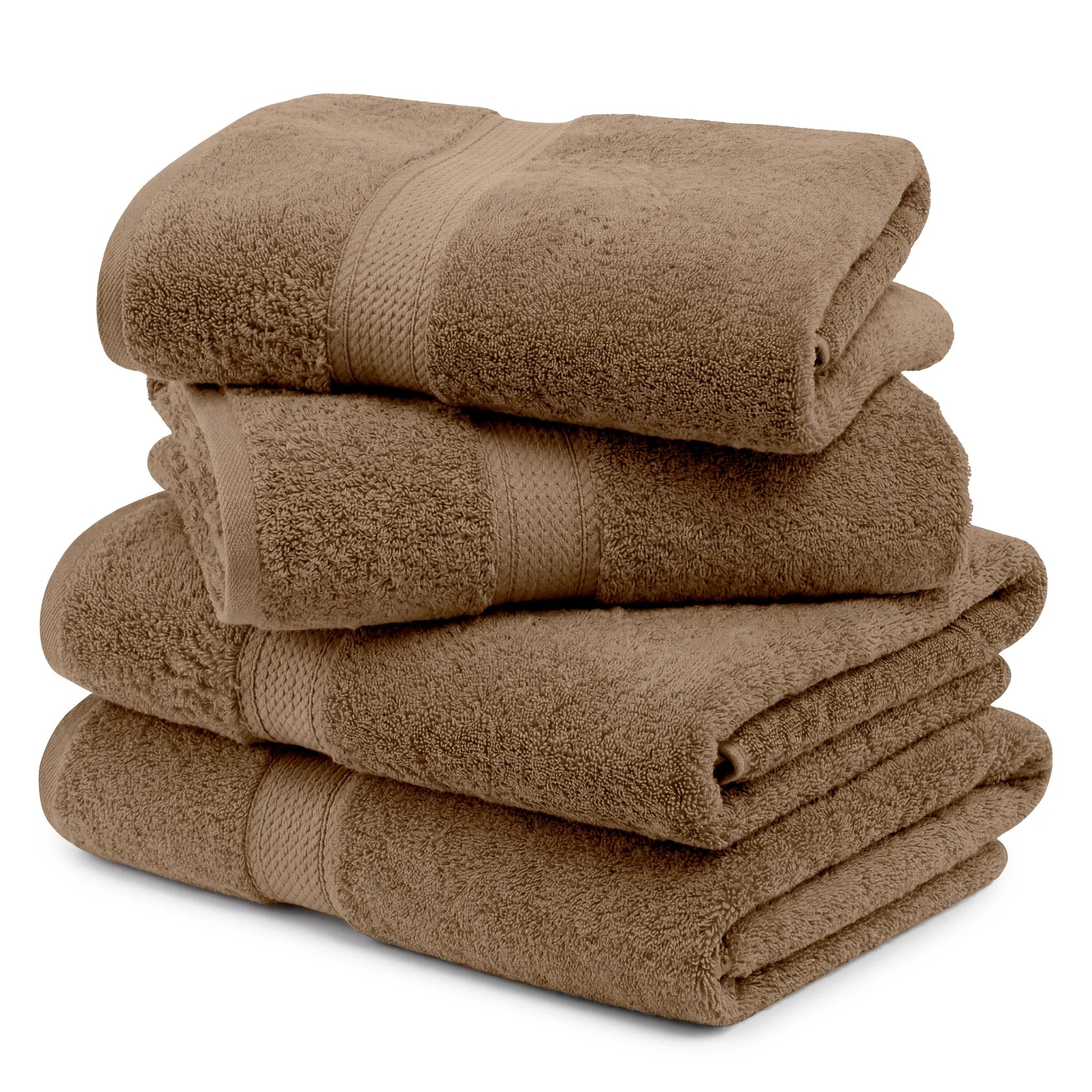 Egyptian Cotton Pile Plush Heavyweight Soft 4 Piece Bath Towel Set