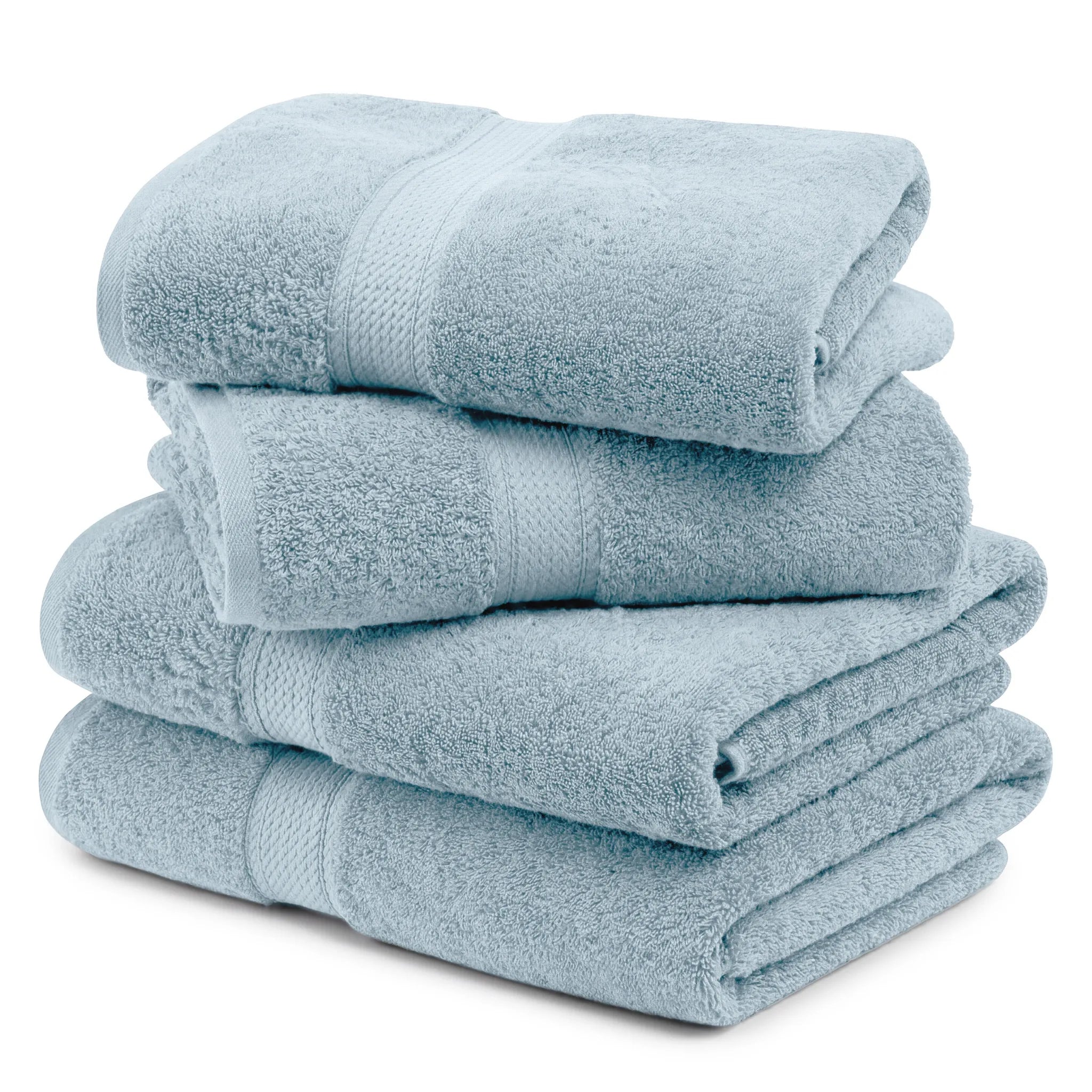 Egyptian Cotton Pile Plush Heavyweight Soft 4 Piece Bath Towel Set
