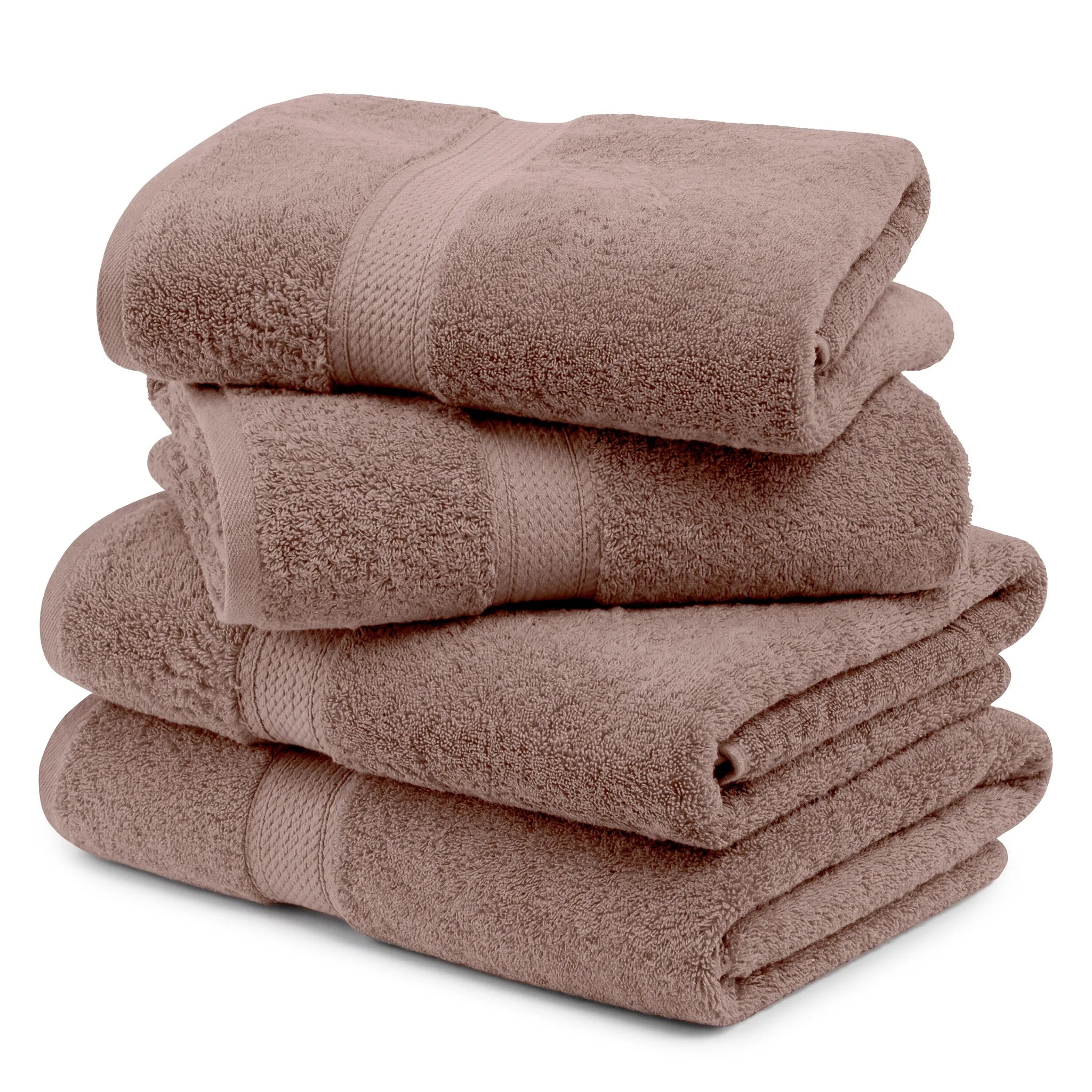 Egyptian Cotton Pile Plush Heavyweight Soft 4 Piece Bath Towel Set