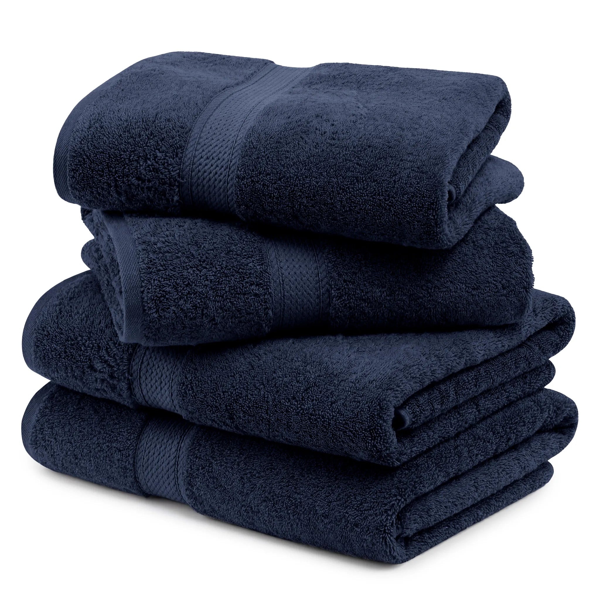 Egyptian Cotton Pile Plush Heavyweight Soft 4 Piece Bath Towel Set