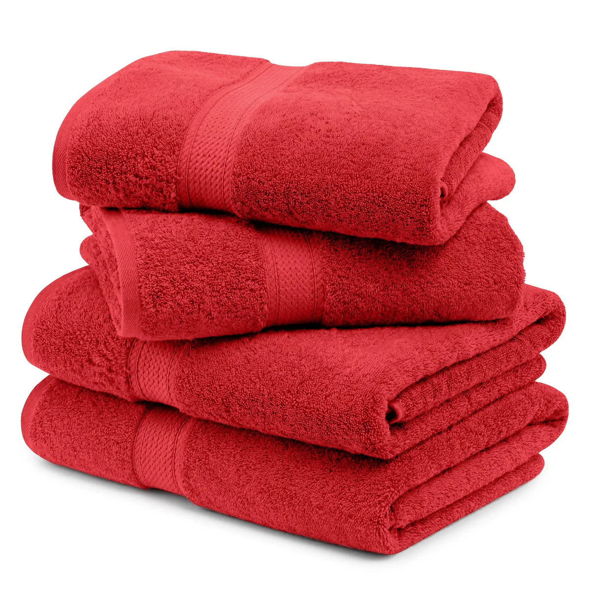 Egyptian Cotton Pile Plush Heavyweight Soft 4 Piece Bath Towel Set