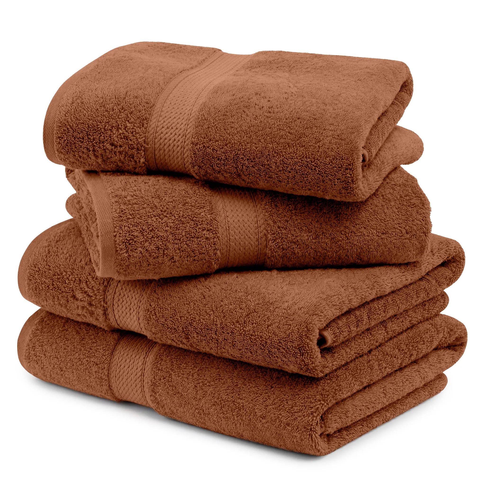 Egyptian Cotton Pile Plush Heavyweight Soft 4 Piece Bath Towel Set