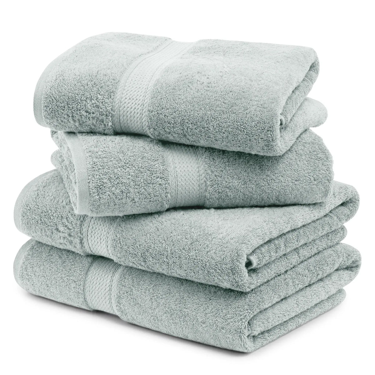 Egyptian Cotton Pile Plush Heavyweight Soft 4 Piece Bath Towel Set