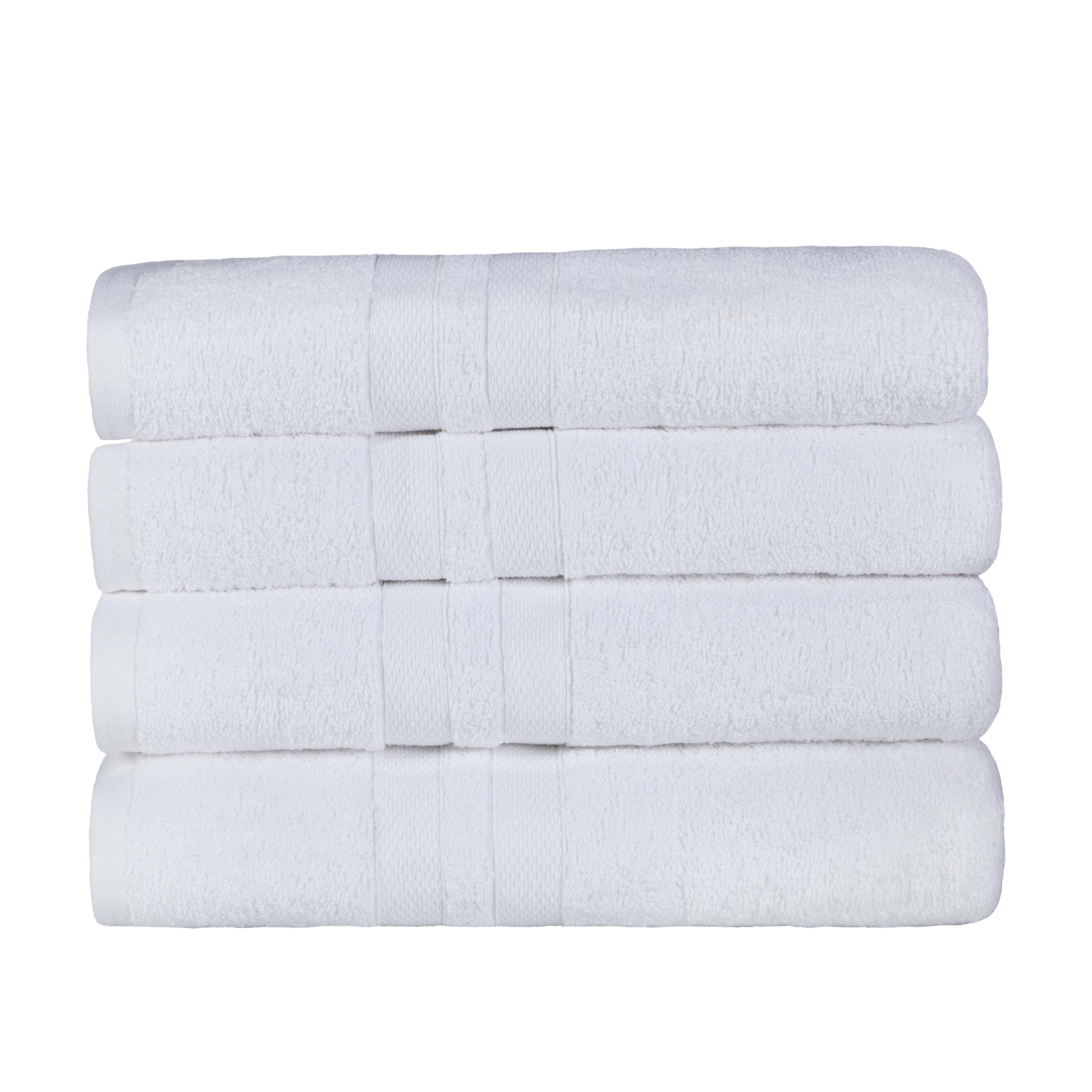 Ultra Soft Cotton Absorbent Solid Assorted 4-Piece Bath Towel Set - Blue Nile Mills