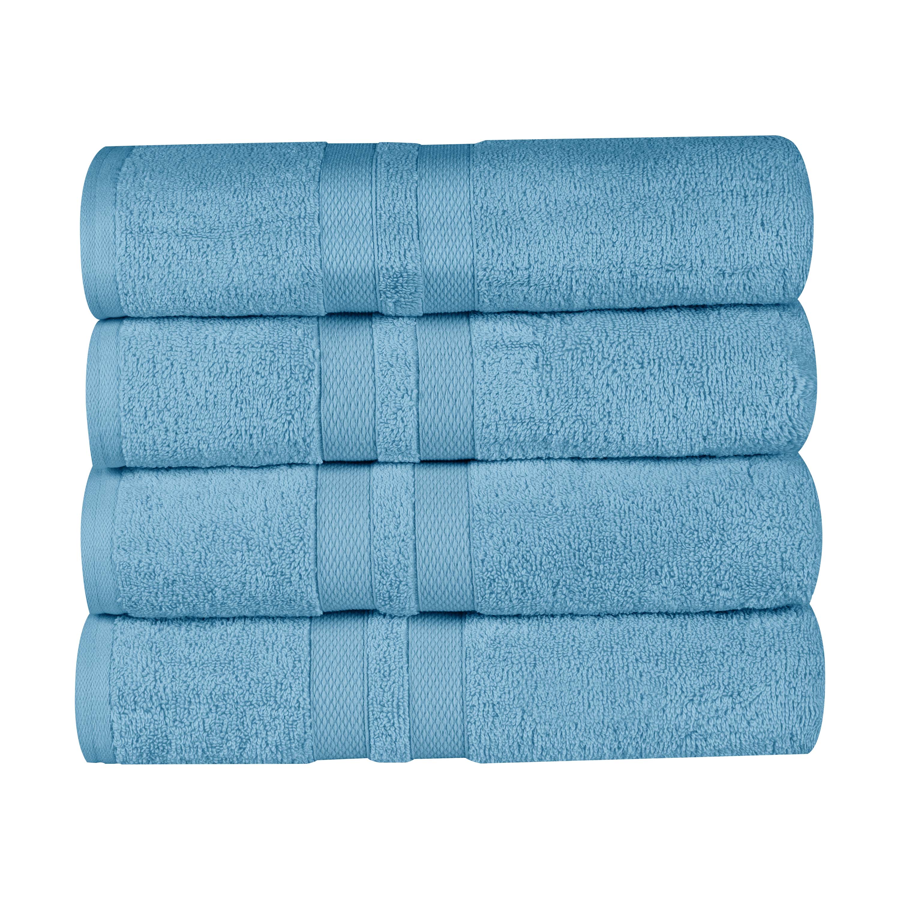 Ultra Soft Cotton Absorbent Solid Assorted 4-Piece Bath Towel Set - Blue Nile Mills
