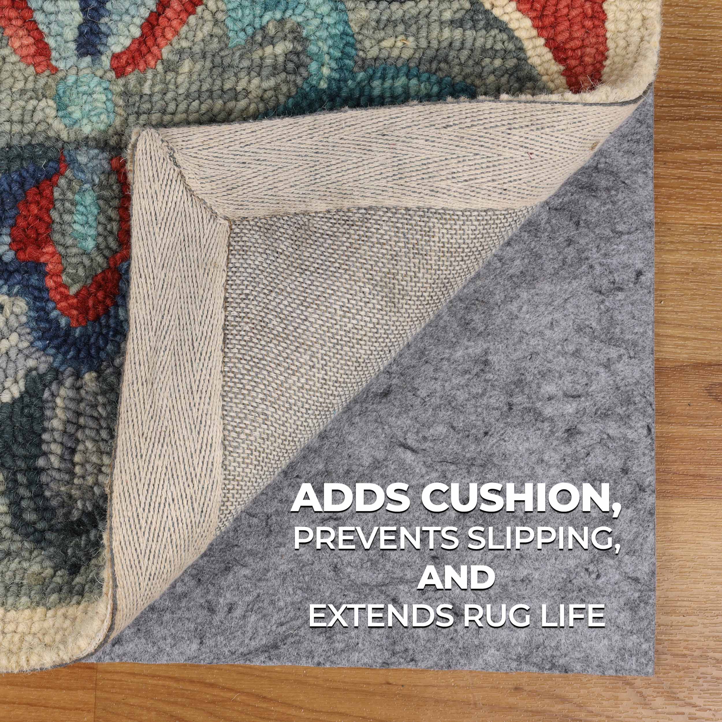 Lynn Non Slip Polyester Felt & Rubber Indoor Area Rug Pad With Coating - Blue Nile Mills