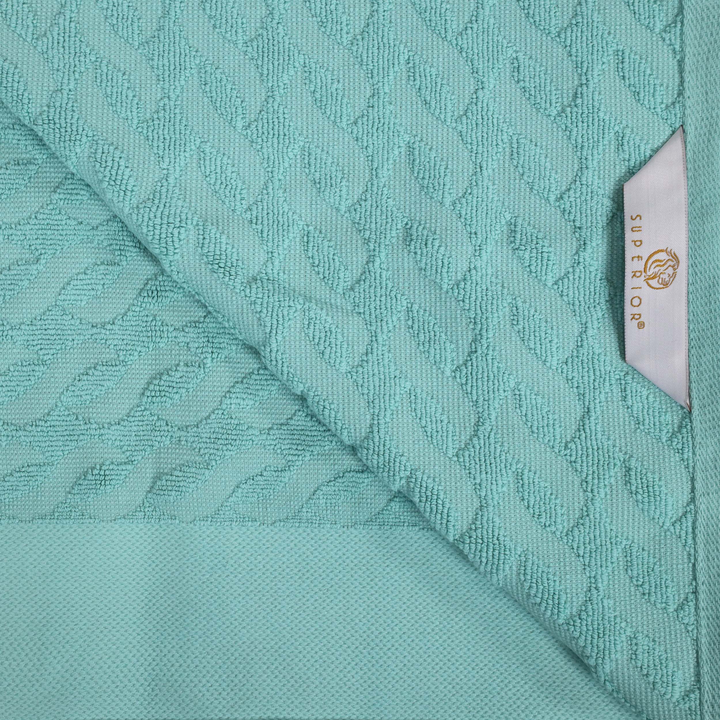 Turkish Cotton 8 Piece Jacquard Herringbone and Solid Towel Set - Blue Nile Mills