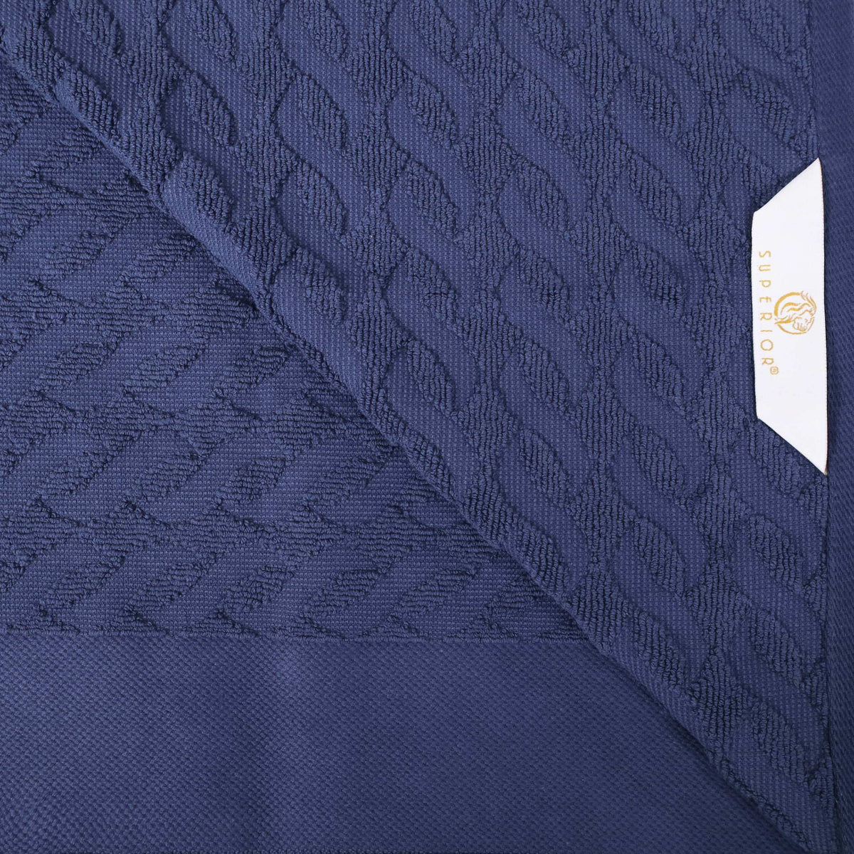 Turkish Cotton 8 Piece Jacquard Herringbone and Solid Towel Set - Blue Nile Mills