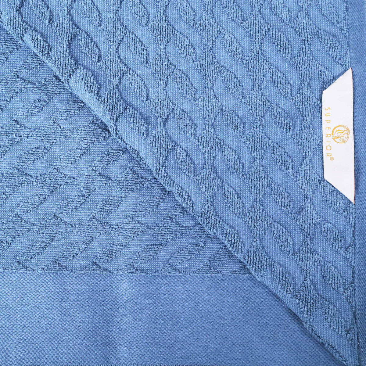 Turkish Cotton 8 Piece Jacquard Herringbone and Solid Towel Set - Blue Nile Mills
