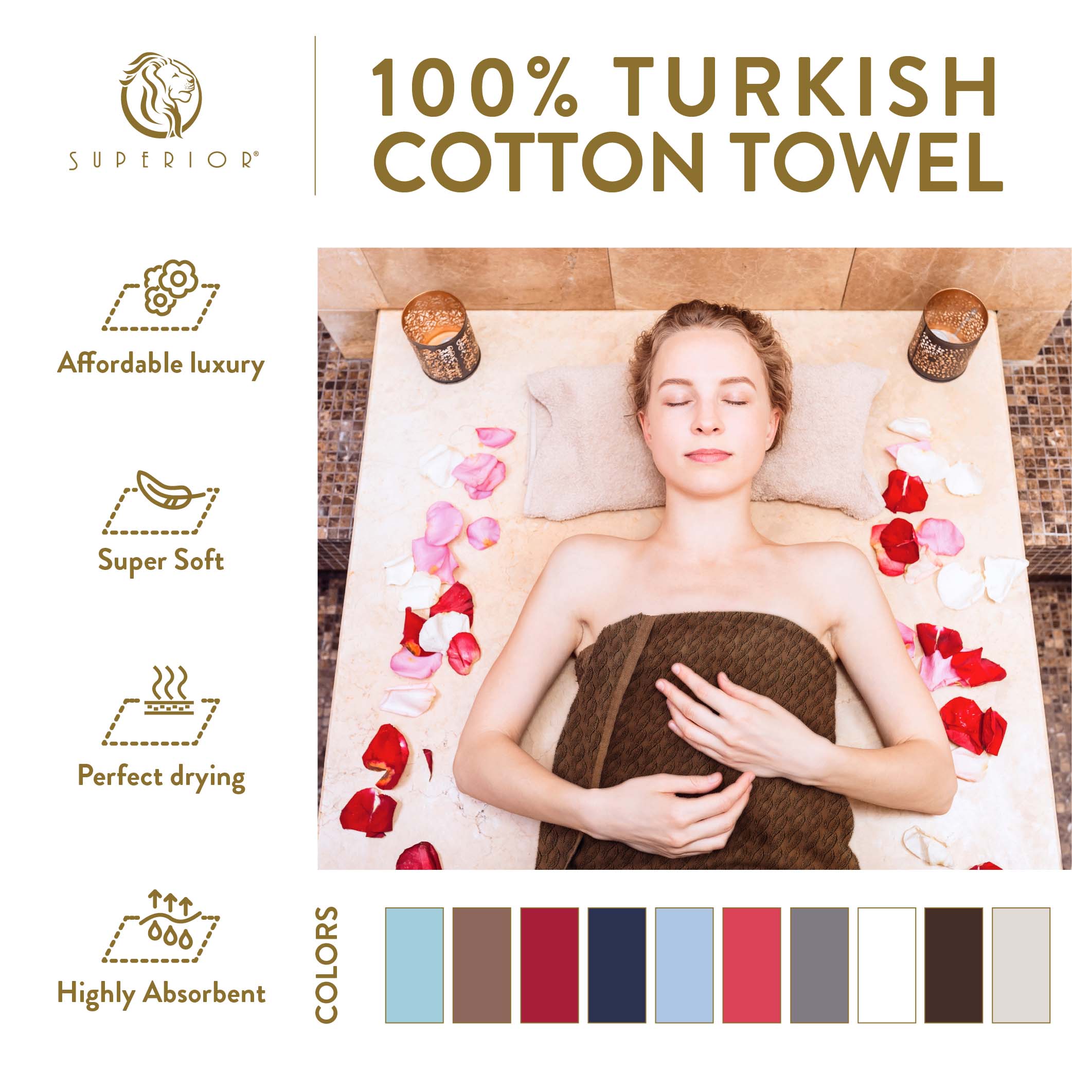 Turkish Cotton 8 Piece Jacquard Herringbone and Solid Towel Set - Blue Nile Mills